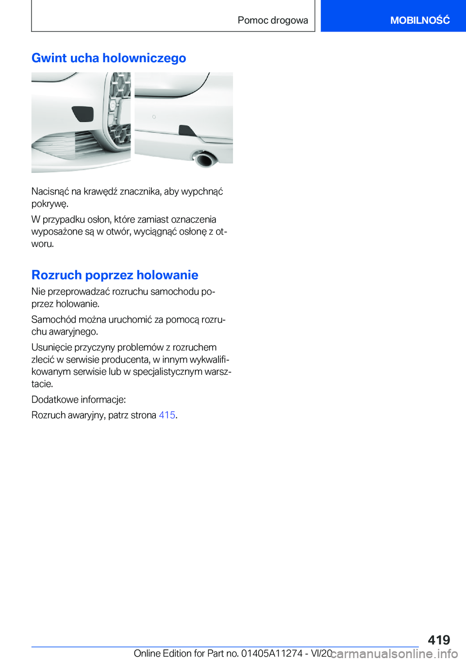 BMW 4 SERIES COUPE 2021  Instrukcja obsługi (in Polish) �G�w�i�n�t��u�c�h�a��h�o�l�o�w�n�i�c�z�e�g�o
�N�a�c�i�s�n�
