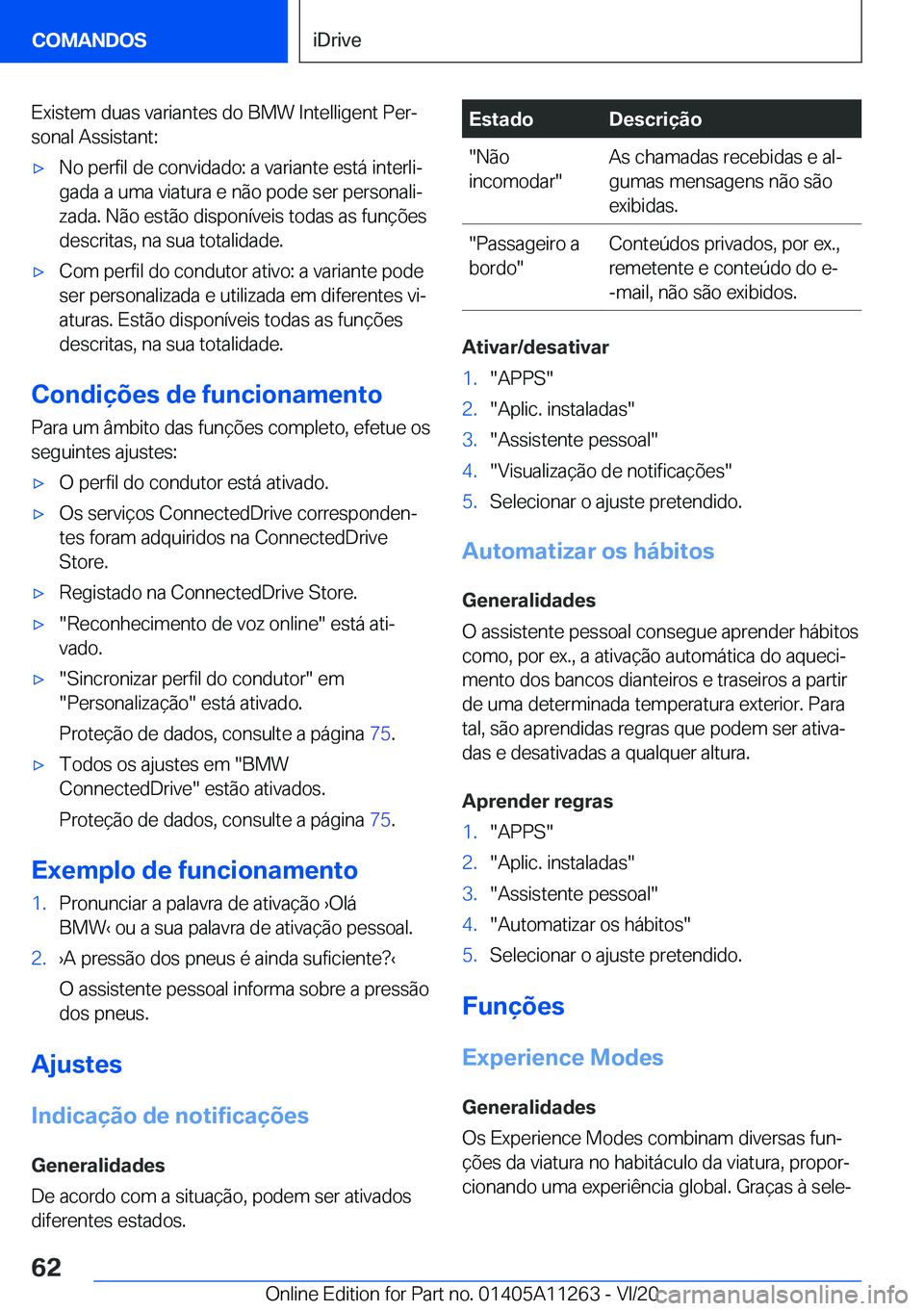 BMW 4 SERIES COUPE 2021  Manual do condutor (in Portuguese) �E�x�i�s�t�e�m��d�u�a�s��v�a�r�i�a�n�t�e�s��d�o��B�M�W��I�n�t�e�l�l�i�g�e�n�t��P�e�rª
�s�o�n�a�l��A�s�s�i�s�t�a�n�t�:'x�N�o��p�e�r�f�i�l��d�e��c�o�n�v�i�d�a�d�o�:��a��v�a�r�i�a�n�t�e