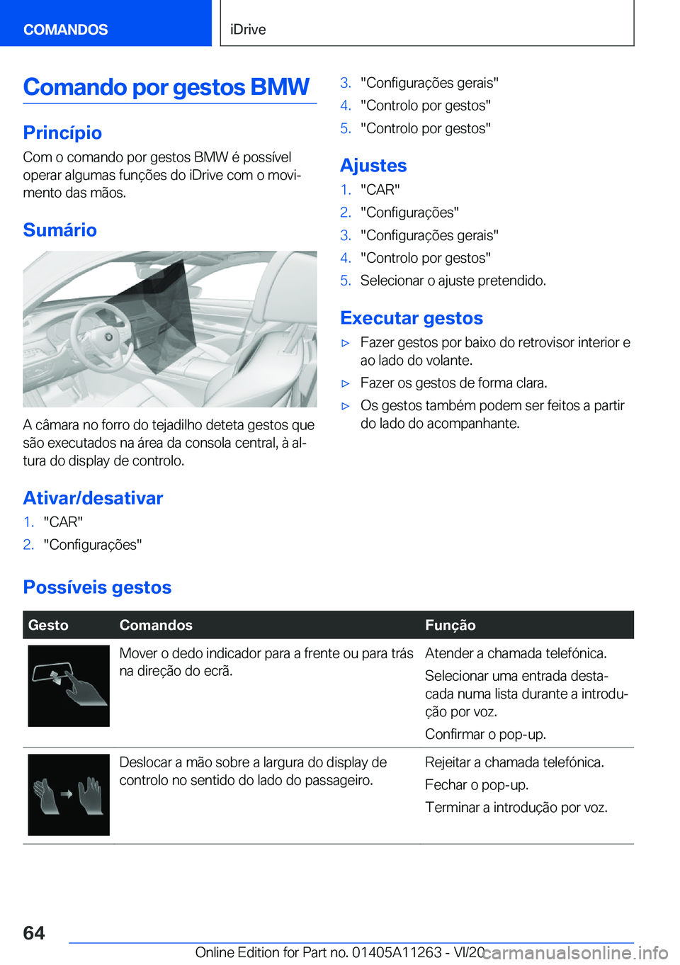 BMW 4 SERIES COUPE 2021  Manual do condutor (in Portuguese) �C�o�m�a�n�d�o��p�o�r��g�e�s�t�o�s��B�M�W
�P�r�i�n�c�