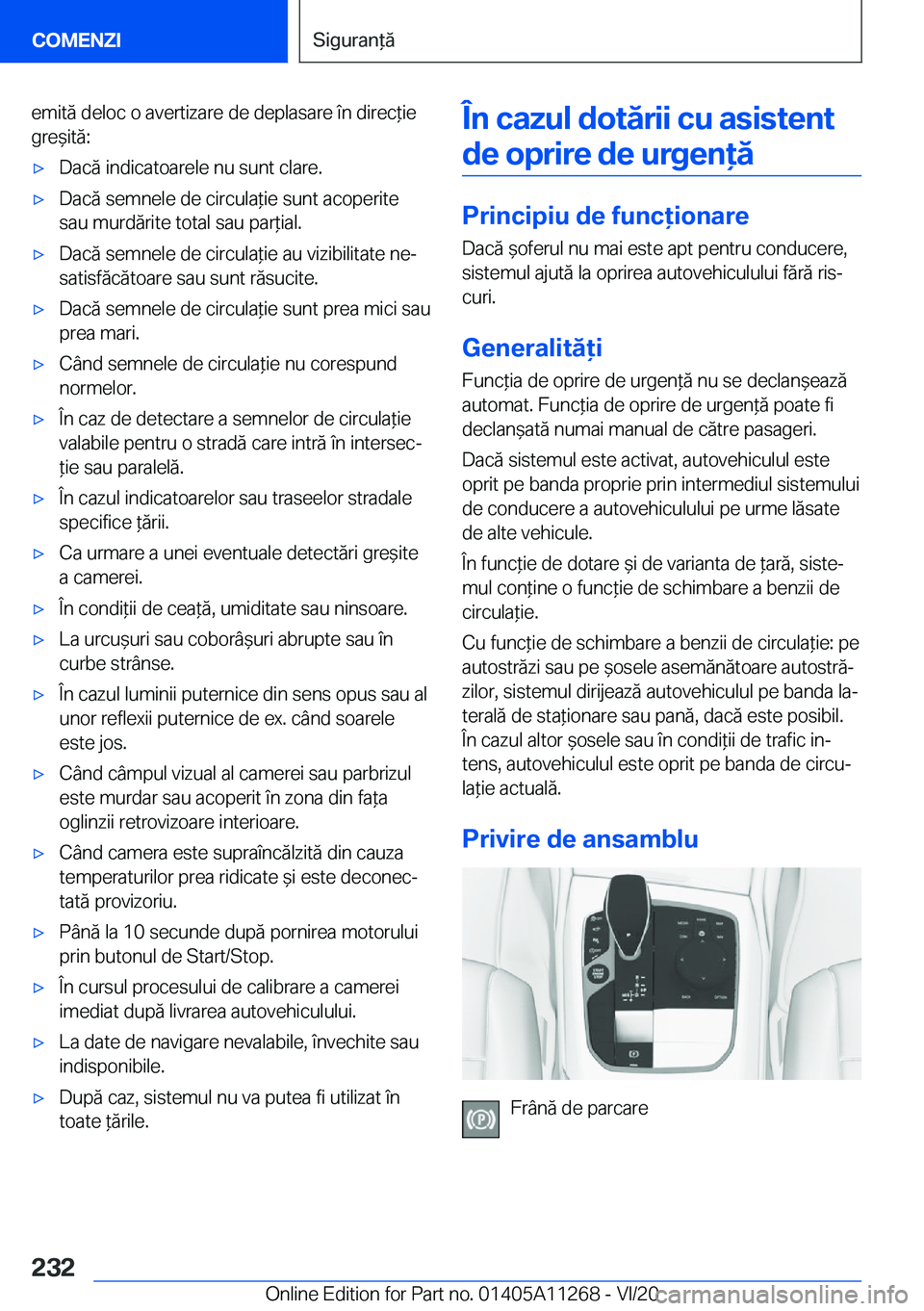 BMW 4 SERIES COUPE 2021  Ghiduri De Utilizare (in Romanian) �e�m�i�t�ă��d�e�l�o�c��o��a�v�e�r�t�i�z�a�r�e��d�e��d�e�p�l�a�s�a�r�e��