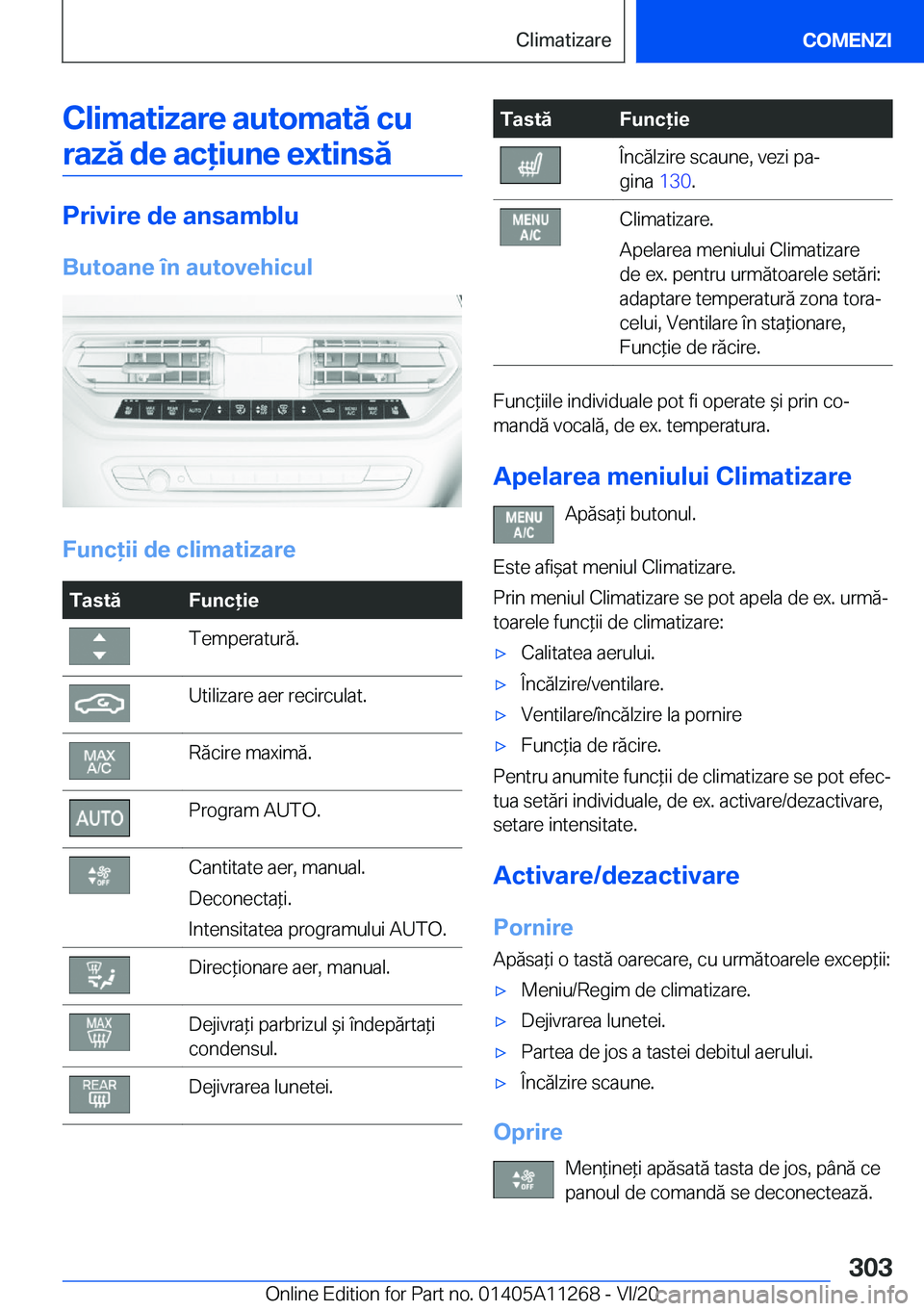 BMW 4 SERIES COUPE 2021  Ghiduri De Utilizare (in Romanian) �C�l�i�m�a�t�i�z�a�r�e��a�u�t�o�m�a�t�