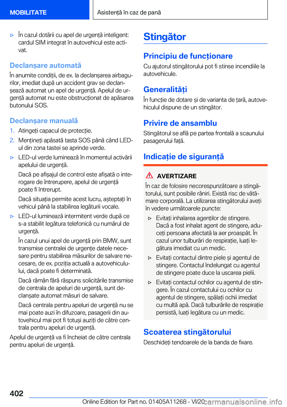 BMW 4 SERIES COUPE 2021  Ghiduri De Utilizare (in Romanian) 'x�