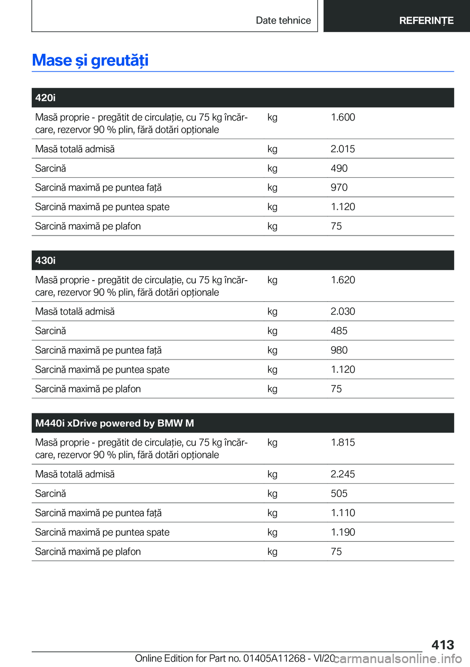 BMW 4 SERIES COUPE 2021  Ghiduri De Utilizare (in Romanian) �M�a�s�e�&�i��g�r�e�u�t�