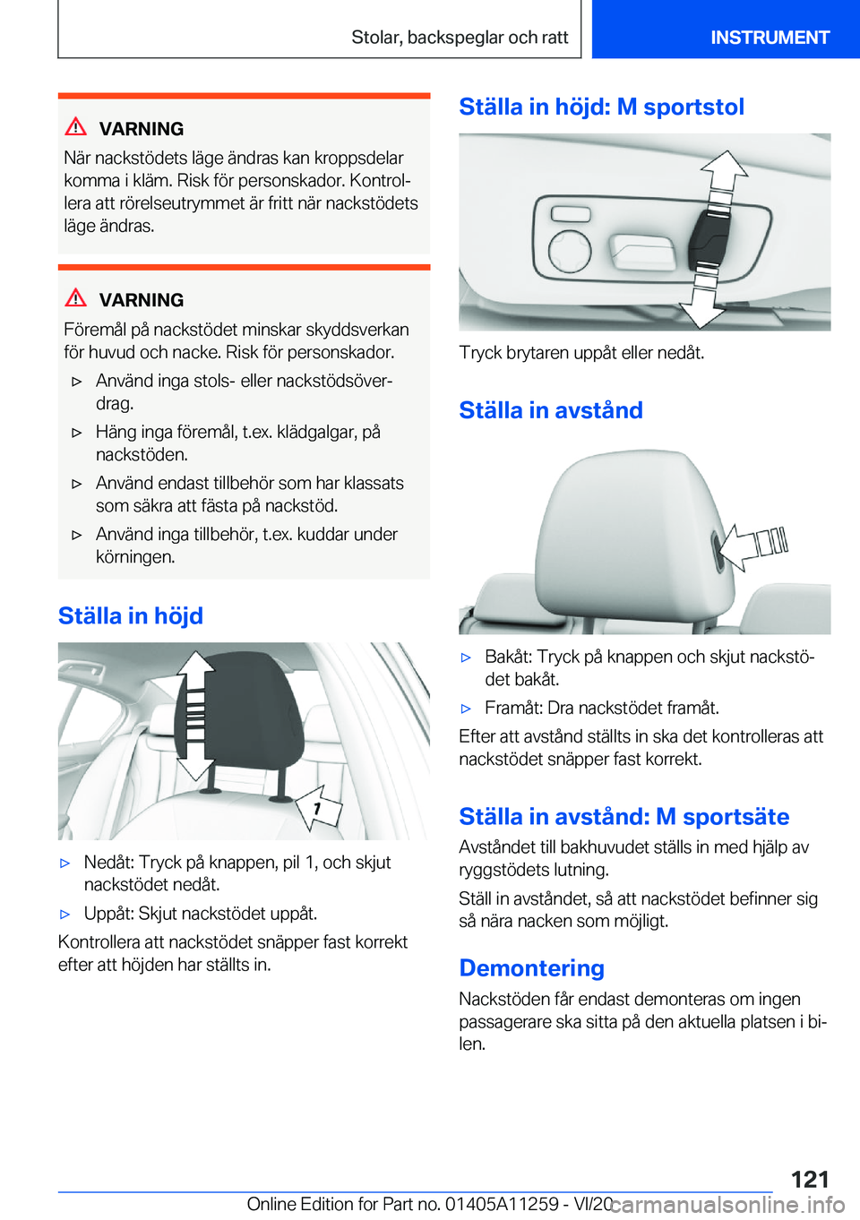 BMW 4 SERIES COUPE 2021  InstruktionsbÖcker (in Swedish) �V�A�R�N�I�N�G
�N�ä�r��n�a�c�k�s�t�