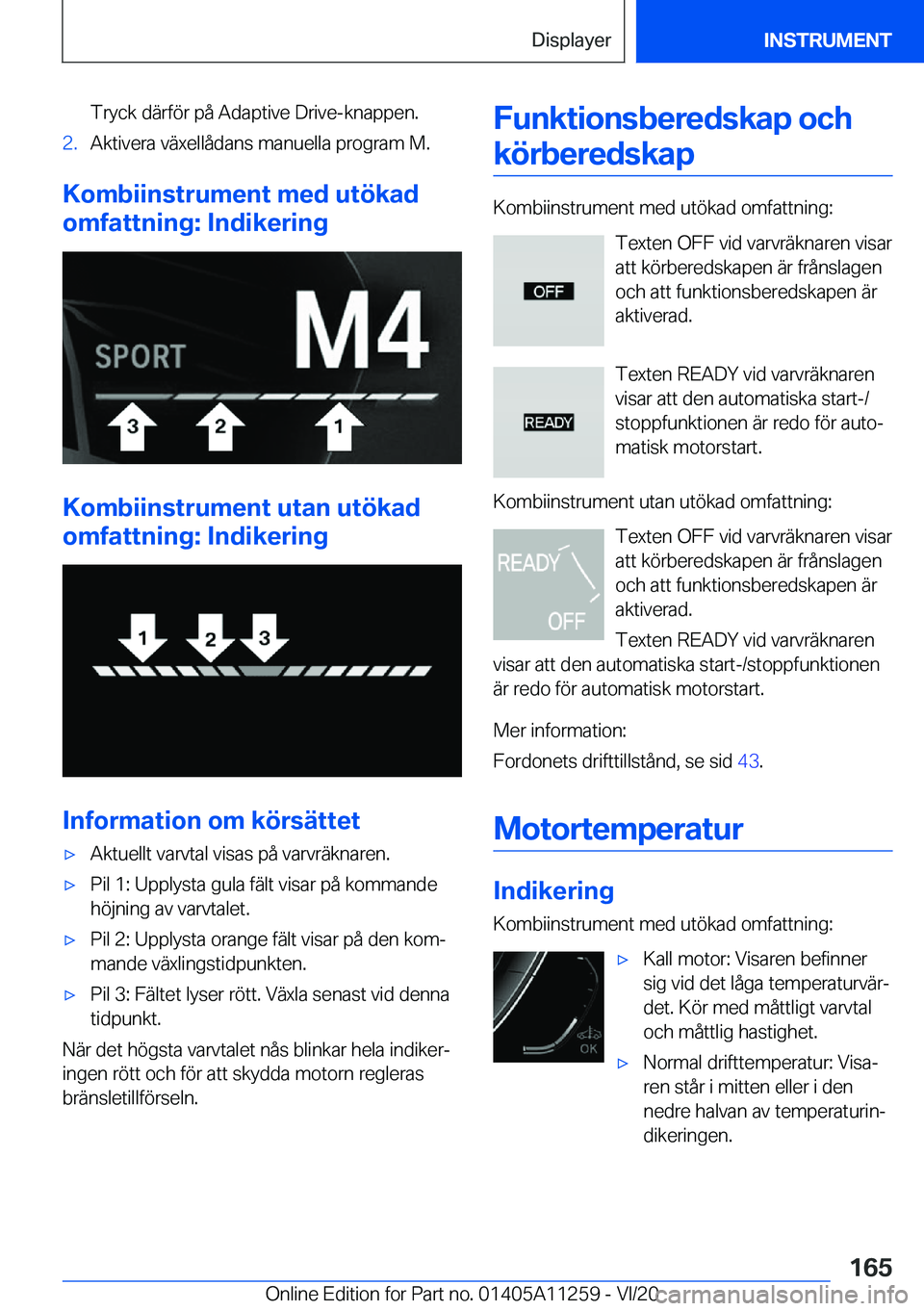 BMW 4 SERIES COUPE 2021  InstruktionsbÖcker (in Swedish) �T�r�y�c�k��d�ä�r�f�