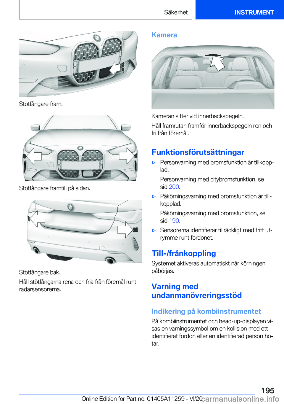 BMW 4 SERIES COUPE 2021  InstruktionsbÖcker (in Swedish) �S�t�