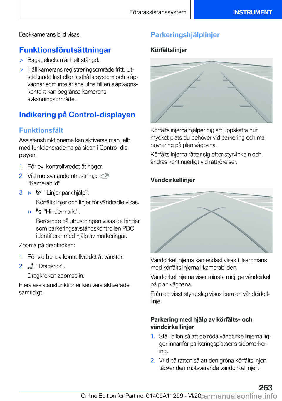BMW 4 SERIES COUPE 2021  InstruktionsbÖcker (in Swedish) �B�a�c�k�k�a�m�e�r�a�n�s��b�i�l�d��v�i�s�a�s�.
�F�u�n�k�t�i�o�n�s�f�