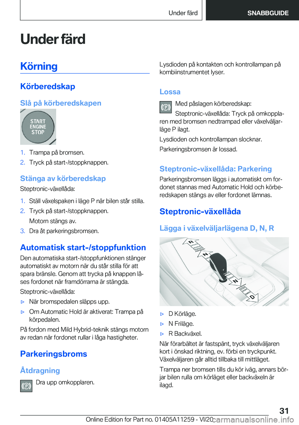BMW 4 SERIES COUPE 2021  InstruktionsbÖcker (in Swedish) �U�n�d�e�r��f�ä�r�d�K�