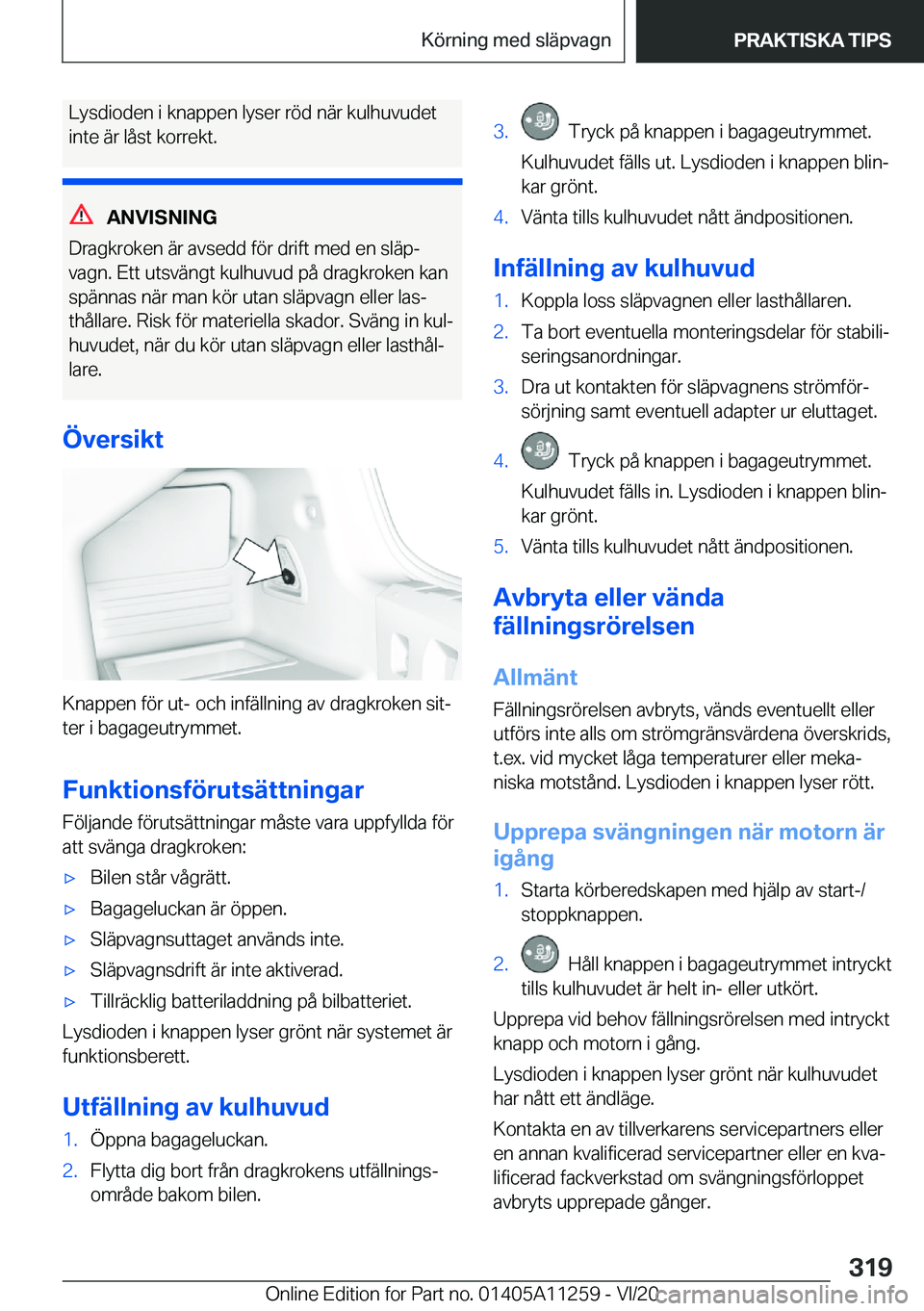 BMW 4 SERIES COUPE 2021  InstruktionsbÖcker (in Swedish) �L�y�s�d�i�o�d�e�n��i��k�n�a�p�p�e�n��l�y�s�e�r��r�