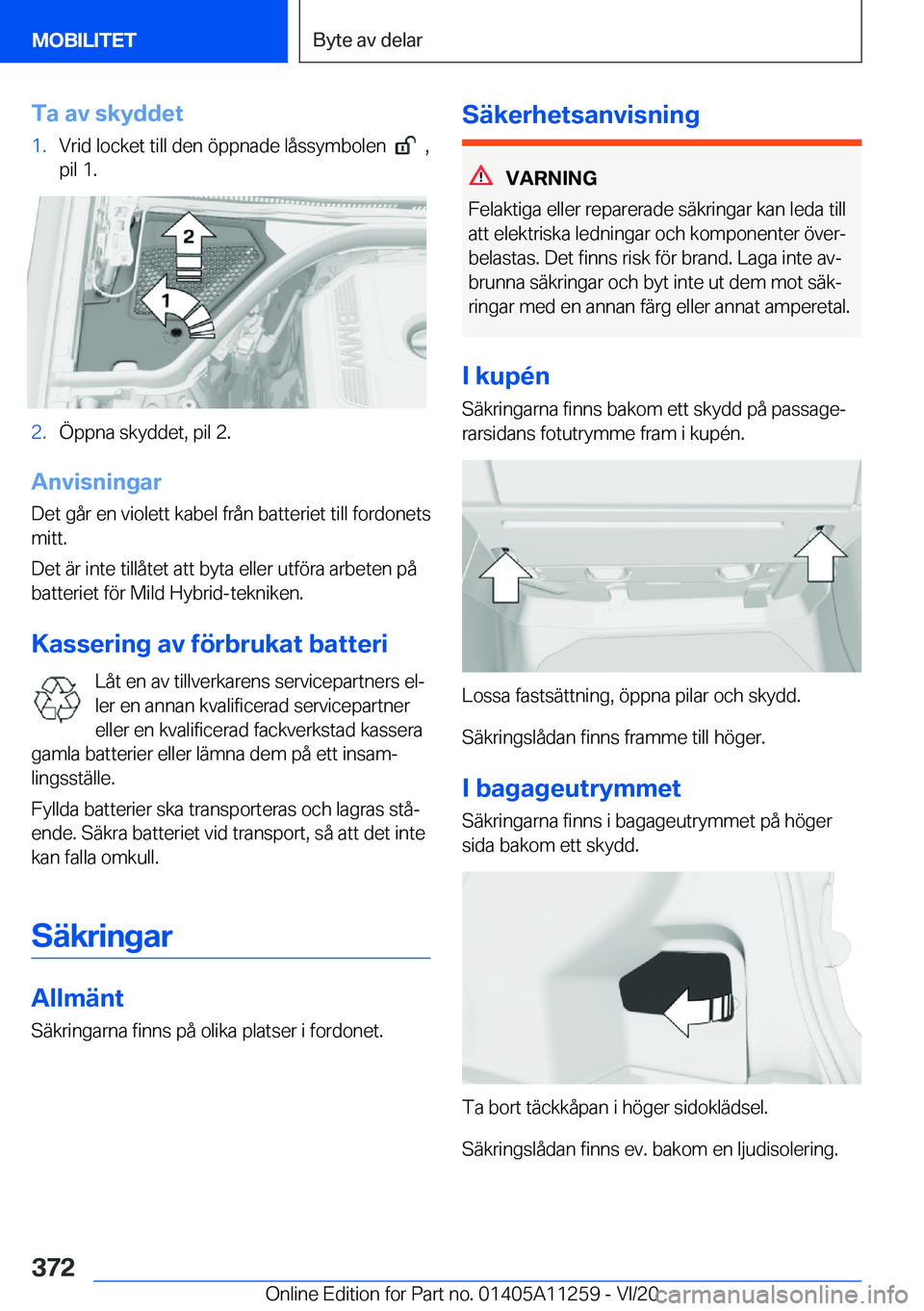 BMW 4 SERIES COUPE 2021  InstruktionsbÖcker (in Swedish) �T�a��a�v��s�k�y�d�d�e�t�1�.�V�r�i�d��l�o�c�k�e�t��t�i�l�l��d�e�n��