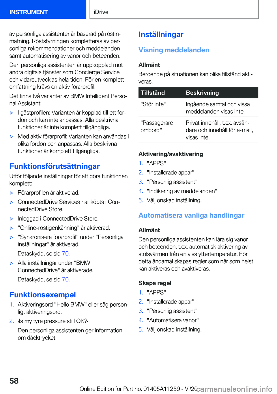 BMW 4 SERIES COUPE 2021  InstruktionsbÖcker (in Swedish) �a�v��p�e�r�s�o�n�l�i�g�a��a�s�s�i�s�t�e�n�t�e�r��ä�r��b�a�s�e�r�a�d��p�å��r�
