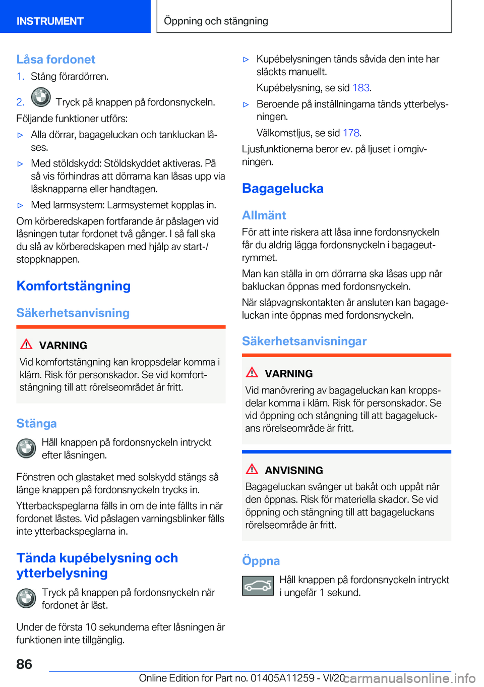 BMW 4 SERIES COUPE 2021  InstruktionsbÖcker (in Swedish) �L�å�s�a��f�o�r�d�o�n�e�t�1�.�S�t�ä�n�g��f�
