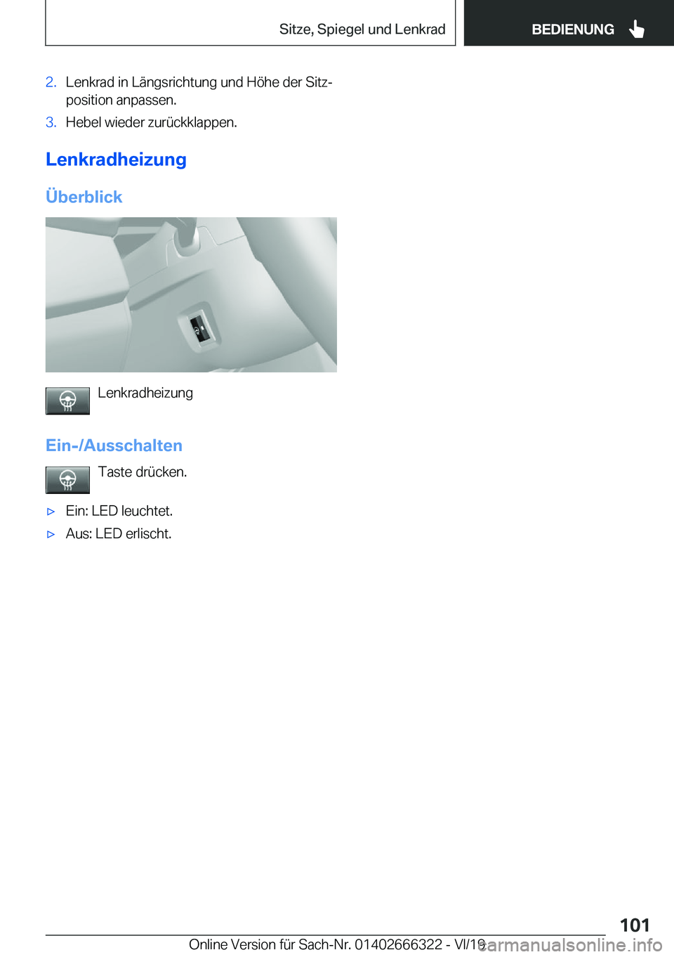 BMW 4 SERIES COUPE 2020  Betriebsanleitungen (in German) �2�.�L�e�n�k�r�a�d��i�n��L�