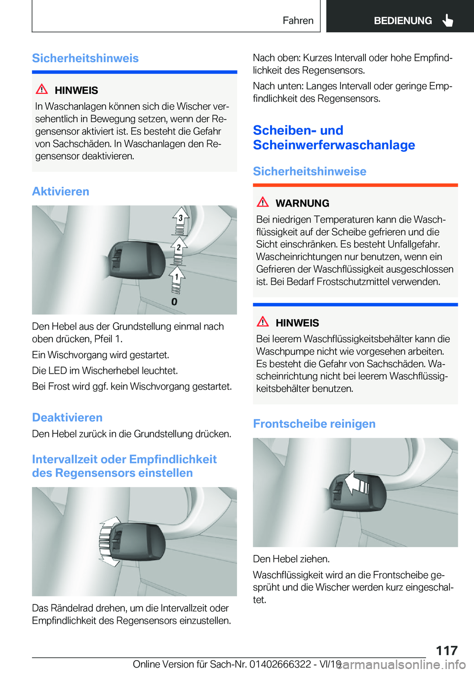 BMW 4 SERIES COUPE 2020  Betriebsanleitungen (in German) �S�i�c�h�e�r�h�e�i�t�s�h�i�n�w�e�i�s
�H�I�N�W�E�I�S
�I�n��W�a�s�c�h�a�n�l�a�g�e�n��k�