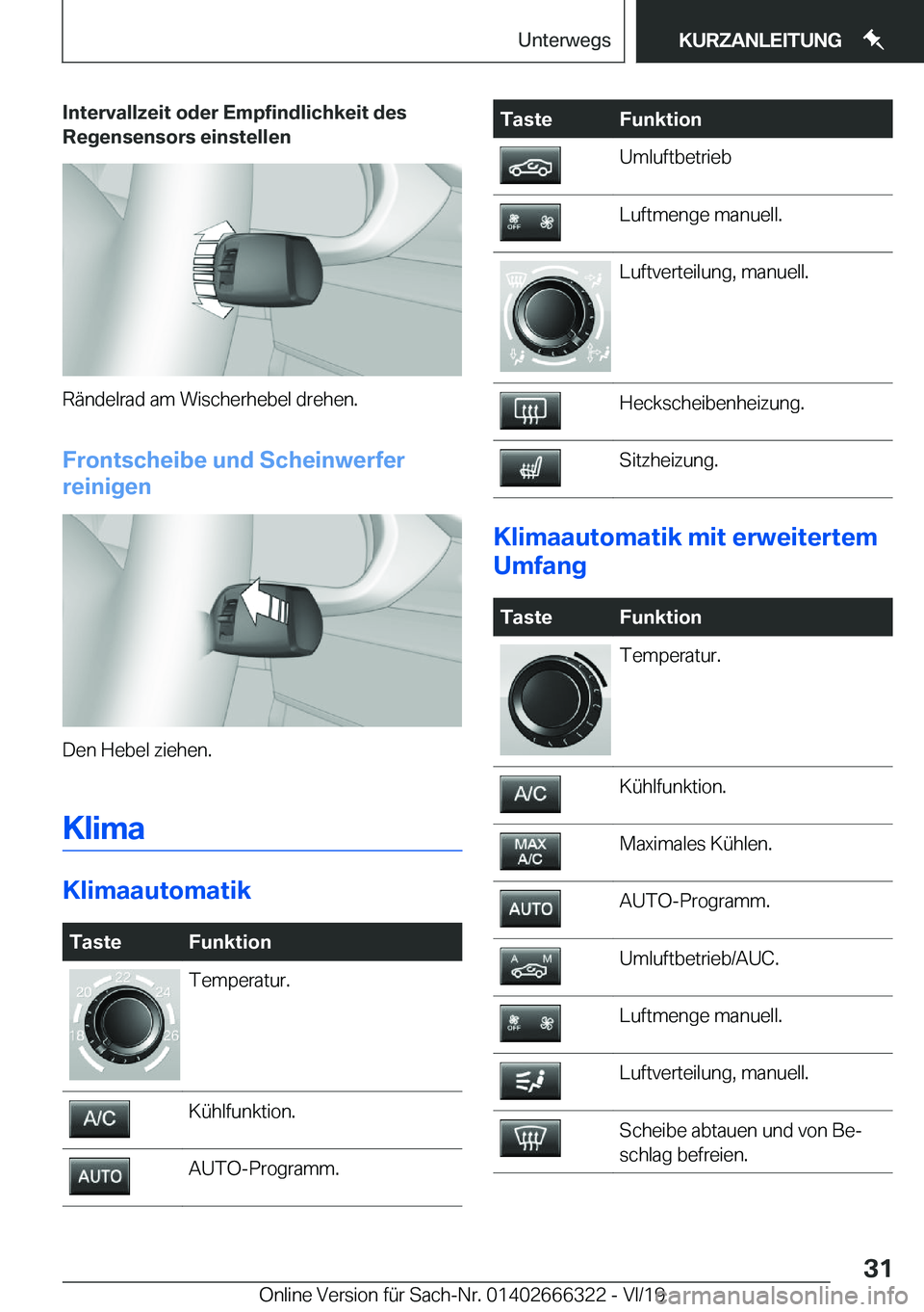 BMW 4 SERIES COUPE 2020  Betriebsanleitungen (in German) �I�n�t�e�r�v�a�l�l�z�e�i�t��o�d�e�r��E�m�p�f�i�n�d�l�i�c�h�k�e�i�t��d�e�s�R�e�g�e�n�s�e�n�s�o�r�s��e�i�n�s�t�e�l�l�e�n
�R�