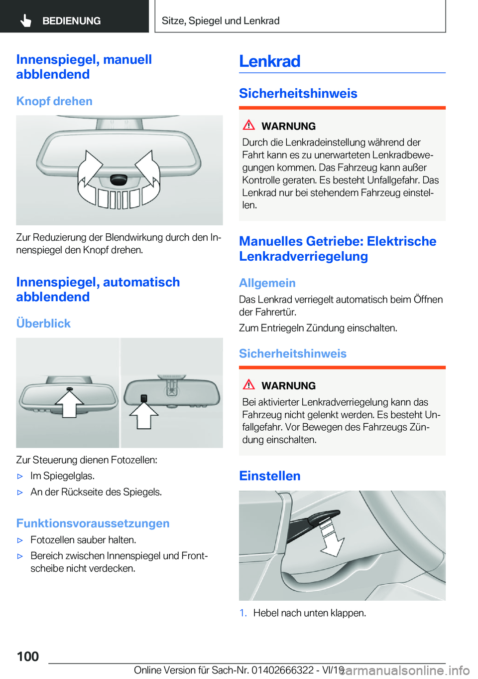 BMW 4 SERIES COUPE 2020  Betriebsanleitungen (in German) �I�n�n�e�n�s�p�i�e�g�e�l�,��m�a�n�u�e�l�l
�a�b�b�l�e�n�d�e�n�d
�K�n�o�p�f��d�r�e�h�e�n
�Z�u�r��R�e�d�u�z�i�e�r�u�n�g��d�e�r��B�l�e�n�d�w�i�r�k�u�n�g��d�u�r�c�h��d�e�n��I�nj�n�e�n�s�p�i�e�g�e�