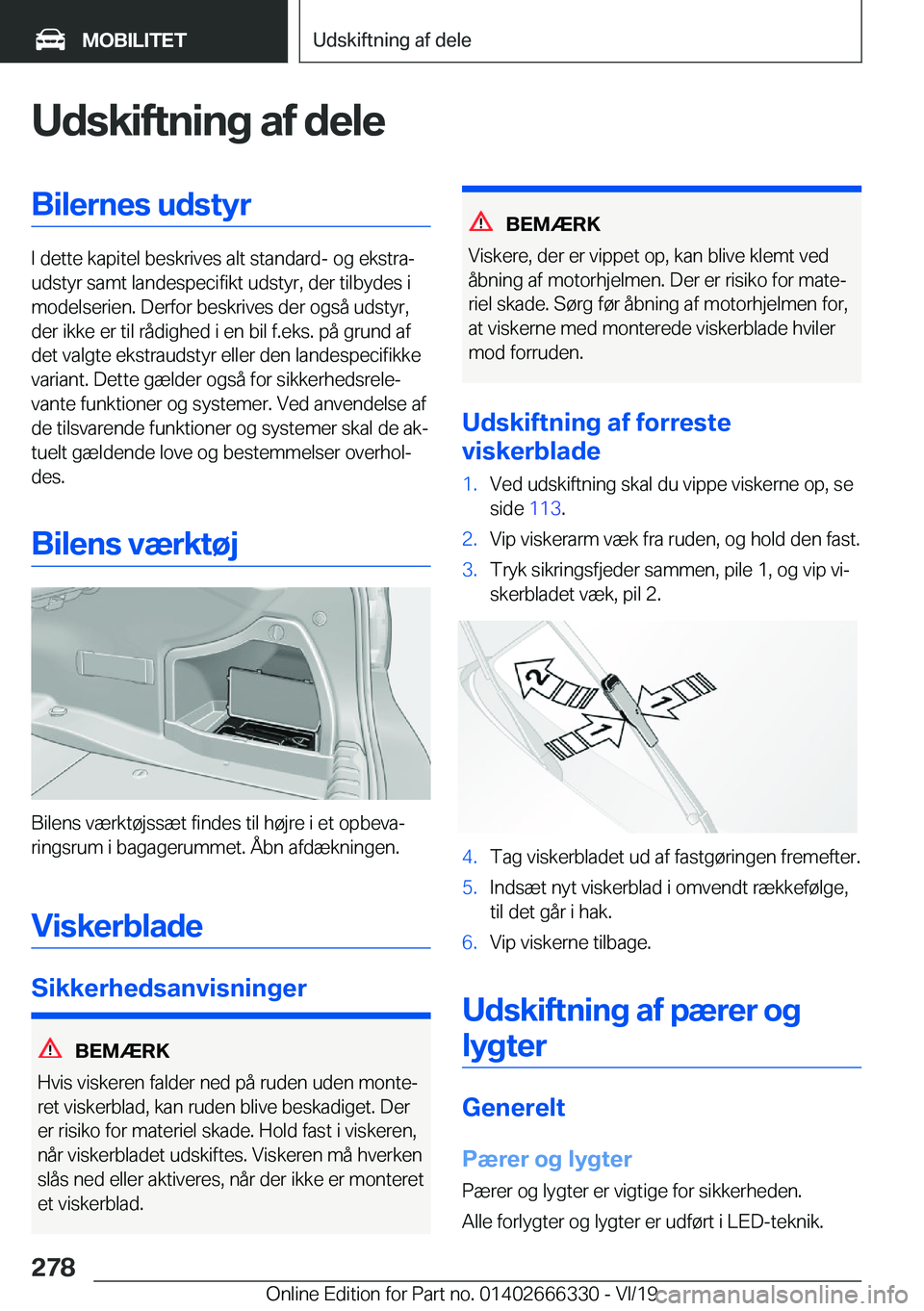 BMW 4 SERIES COUPE 2020  InstruktionsbØger (in Danish) �U�d�s�k�i�f�t�n�i�n�g��a�f��d�e�l�e�B�i�l�e�r�n�e�s��u�d�s�t�y�r
�I��d�e�t�t�e��k�a�p�i�t�e�l��b�e�s�k�r�i�v�e�s��a�l�t��s�t�a�n�d�a�r�d�-��o�g��e�k�s�t�r�aj
�u�d�s�t�y�r��s�a�m�t��l�a�n