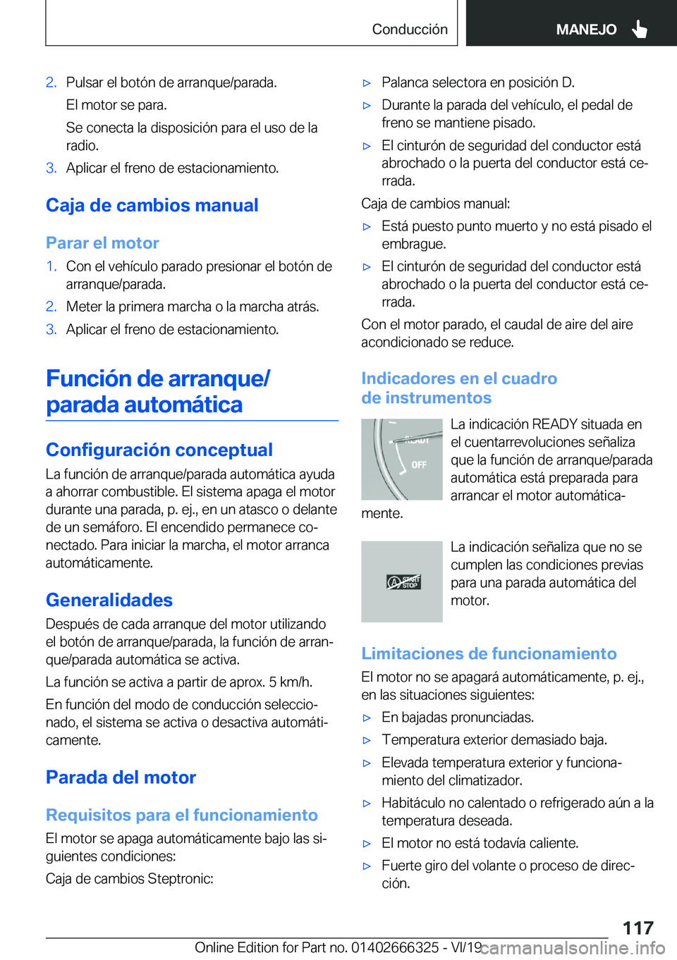 BMW 4 SERIES COUPE 2020  Manuales de Empleo (in Spanish) �2�.�P�u�l�s�a�r��e�l��b�o�t�