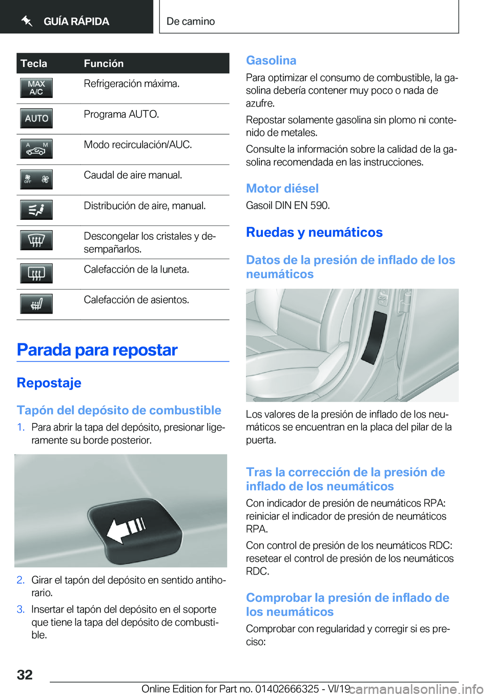 BMW 4 SERIES COUPE 2020  Manuales de Empleo (in Spanish) �T�e�c�l�a�F�u�n�c�i�