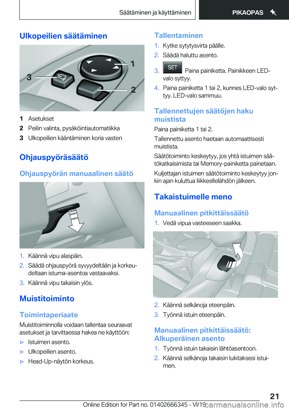 BMW 4 SERIES COUPE 2020  Omistajan Käsikirja (in Finnish) �U�l�k�o�p�e�i�l�i�e�n��s�