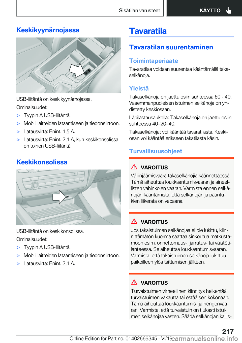 BMW 4 SERIES COUPE 2020  Omistajan Käsikirja (in Finnish) �K�e�s�k�i�k�y�y�n�