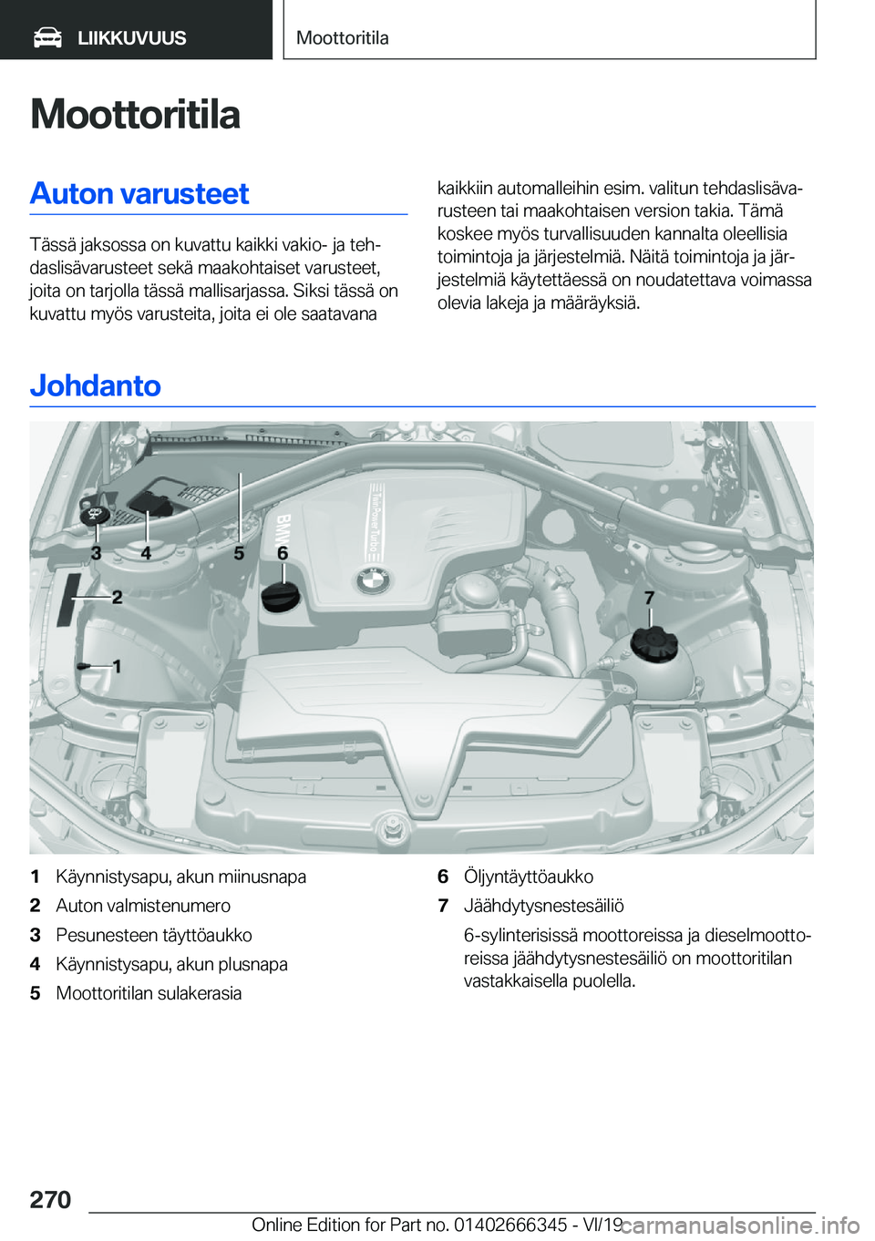 BMW 4 SERIES COUPE 2020  Omistajan Käsikirja (in Finnish) �M�o�o�t�t�o�r�i�t�i�l�a�A�u�t�o�n��v�a�r�u�s�t�e�e�t
�T�