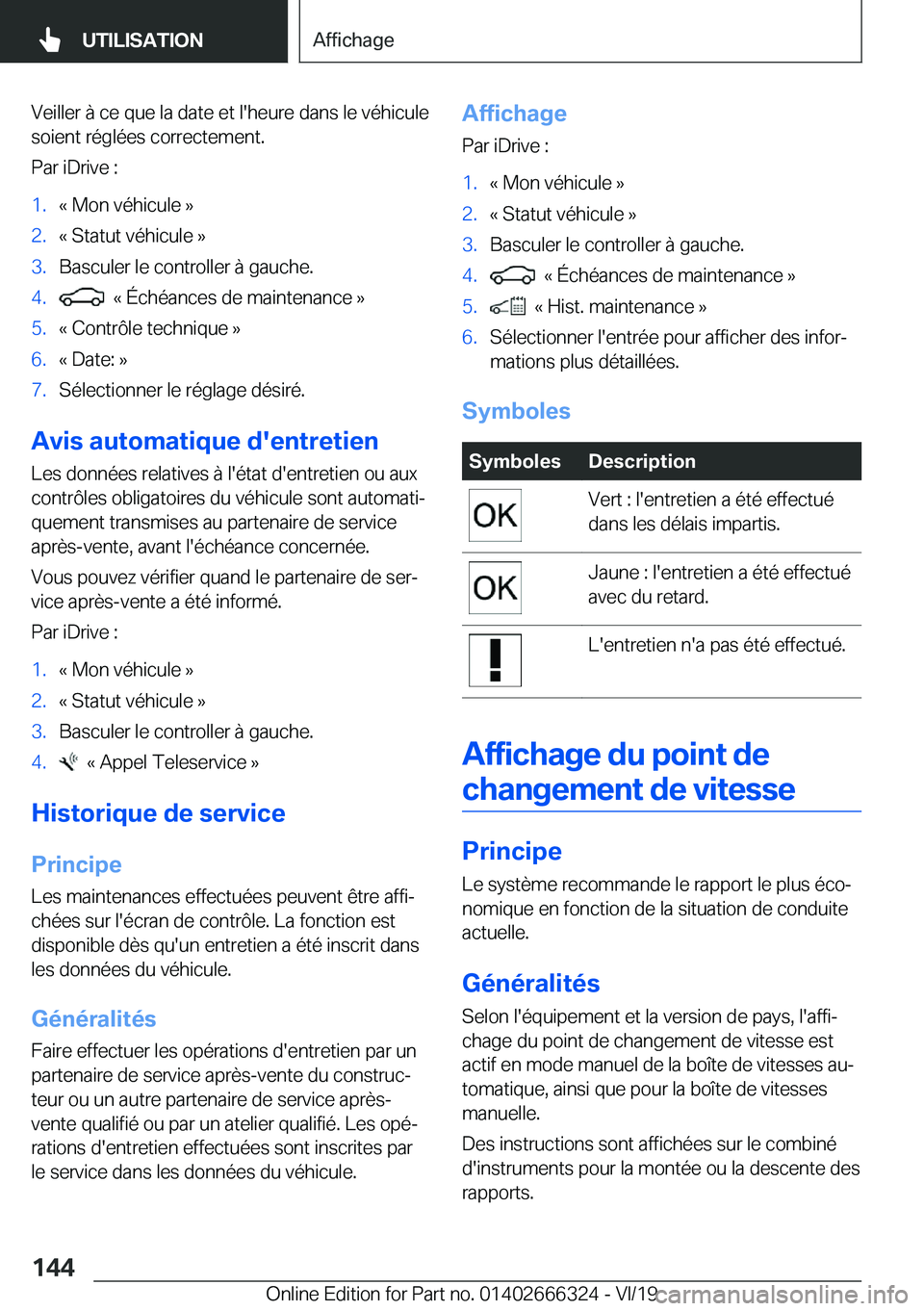 BMW 4 SERIES COUPE 2020  Notices Demploi (in French) �V�e�i�l�l�e�r��