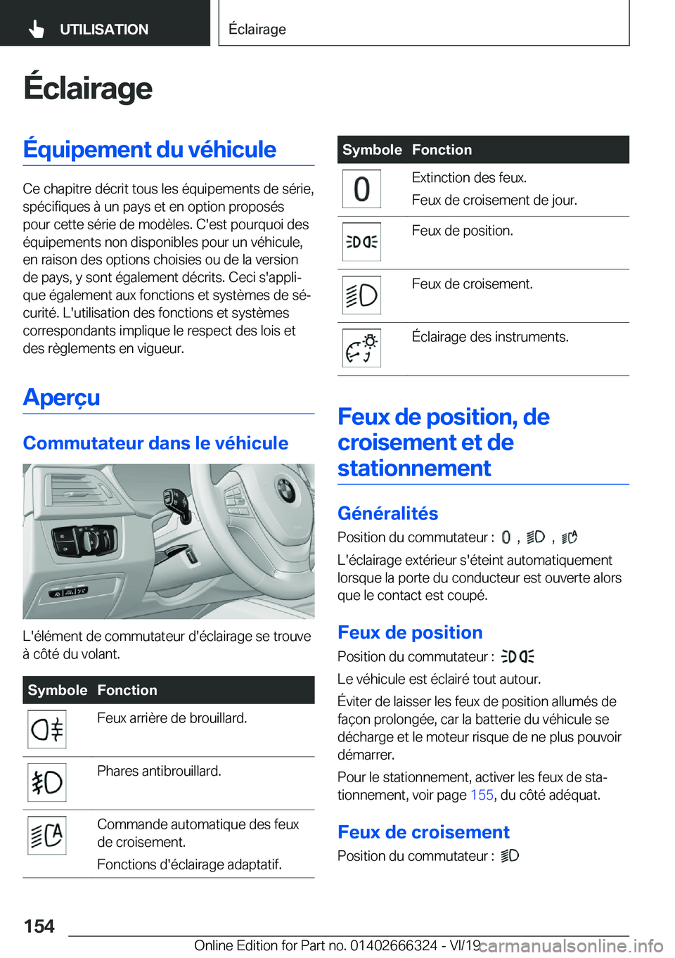 BMW 4 SERIES COUPE 2020  Notices Demploi (in French) �É�c�l�a�i�r�a�g�e�É�q�u�i�p�e�m�e�n�t��d�u��v�é�h�i�c�u�l�e
�C�e��c�h�a�p�i�t�r�e��d�é�c�r�i�t��t�o�u�s��l�e�s��é�q�u�i�p�e�m�e�n�t�s��d�e��s�é�r�i�e�,�s�p�é�c�i�f�i�q�u�e�s��