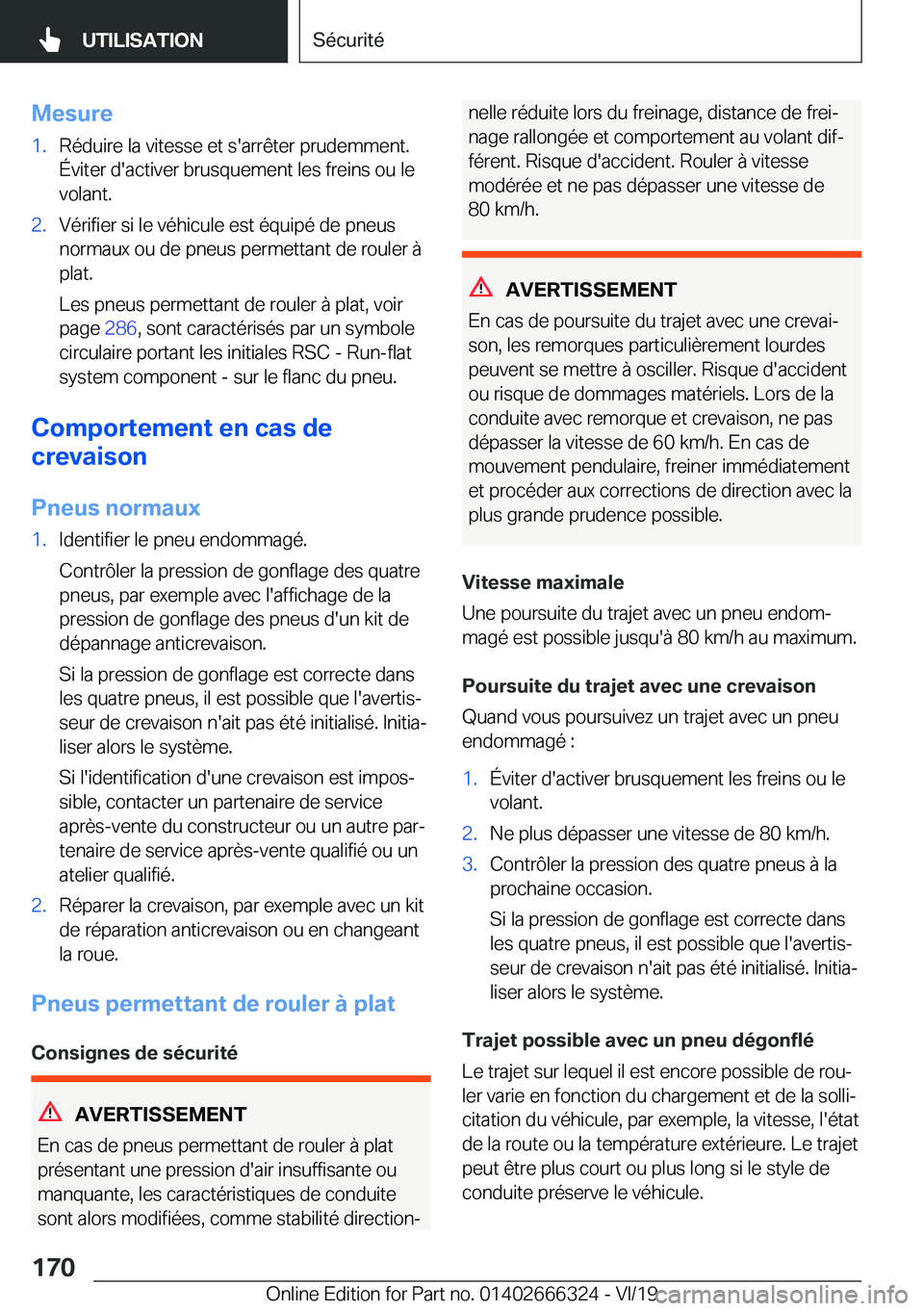 BMW 4 SERIES COUPE 2020  Notices Demploi (in French) �M�e�s�u�r�e�1�.�R�é�d�u�i�r�e��l�a��v�i�t�e�s�s�e��e�t��s�'�a�r�r�ê�t�e�r��p�r�u�d�e�m�m�e�n�t�.�