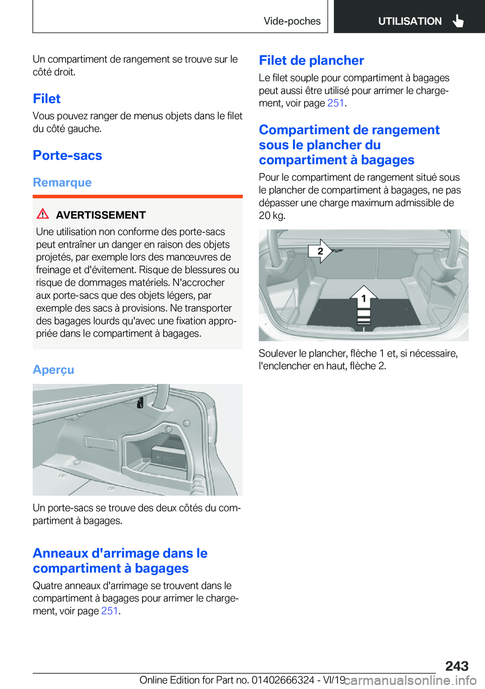 BMW 4 SERIES COUPE 2020  Notices Demploi (in French) �U�n��c�o�m�p�a�r�t�i�m�e�n�t��d�e��r�a�n�g�e�m�e�n�t��s�e��t�r�o�u�v�e��s�u�r��l�e
�c�