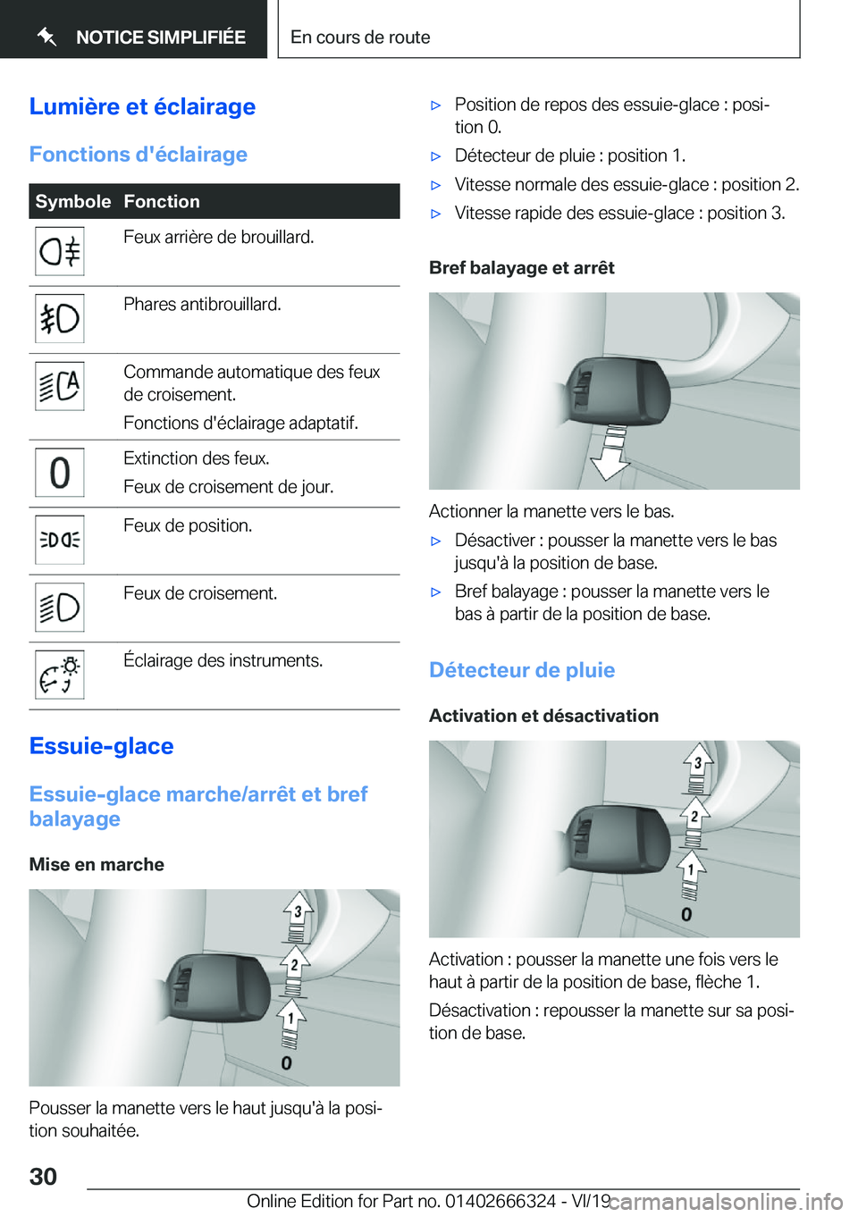 BMW 4 SERIES COUPE 2020  Notices Demploi (in French) �L�u�m�i�è�r�e��e�t��é�c�l�a�i�r�a�g�e�F�o�n�c�t�i�o�n�s��d�'�é�c�l�a�i�r�a�g�e�S�y�m�b�o�l�e�F�o�n�c�t�i�o�n�F�e�u�x��a�r�r�i�è�r�e��d�e��b�r�o�u�i�l�l�a�r�d�.�P�h�a�r�e�s��a�n�t�i�b�r