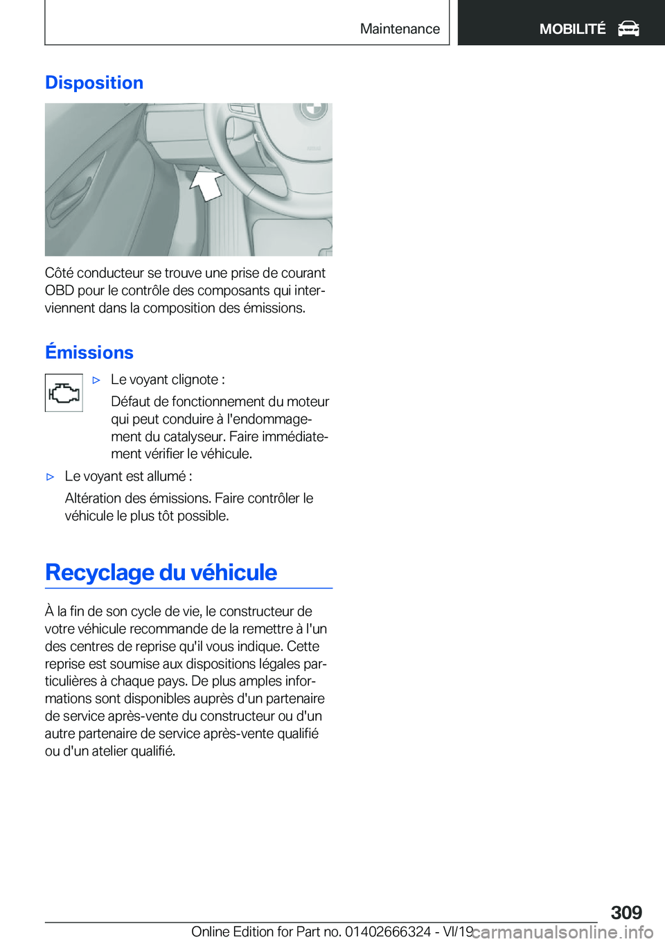 BMW 4 SERIES COUPE 2020  Notices Demploi (in French) �D�i�s�p�o�s�i�t�i�o�n
�C�