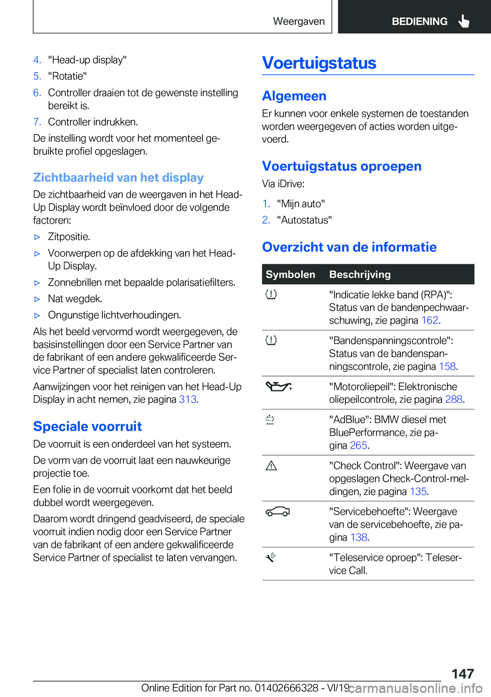 BMW 4 SERIES COUPE 2020  Instructieboekjes (in Dutch) �4�.��H�e�a�d�-�u�p��d�i�s�p�l�a�y��5�.��R�o�t�a�t�i�e��6�.�C�o�n�t�r�o�l�l�e�r��d�r�a�a�i�e�n��t�o�t��d�e��g�e�w�e�n�s�t�e��i�n�s�t�e�l�l�i�n�g�b�e�r�e�i�k�t��i�s�.�7�.�C�o�n�t�r�o�l�l�e�r