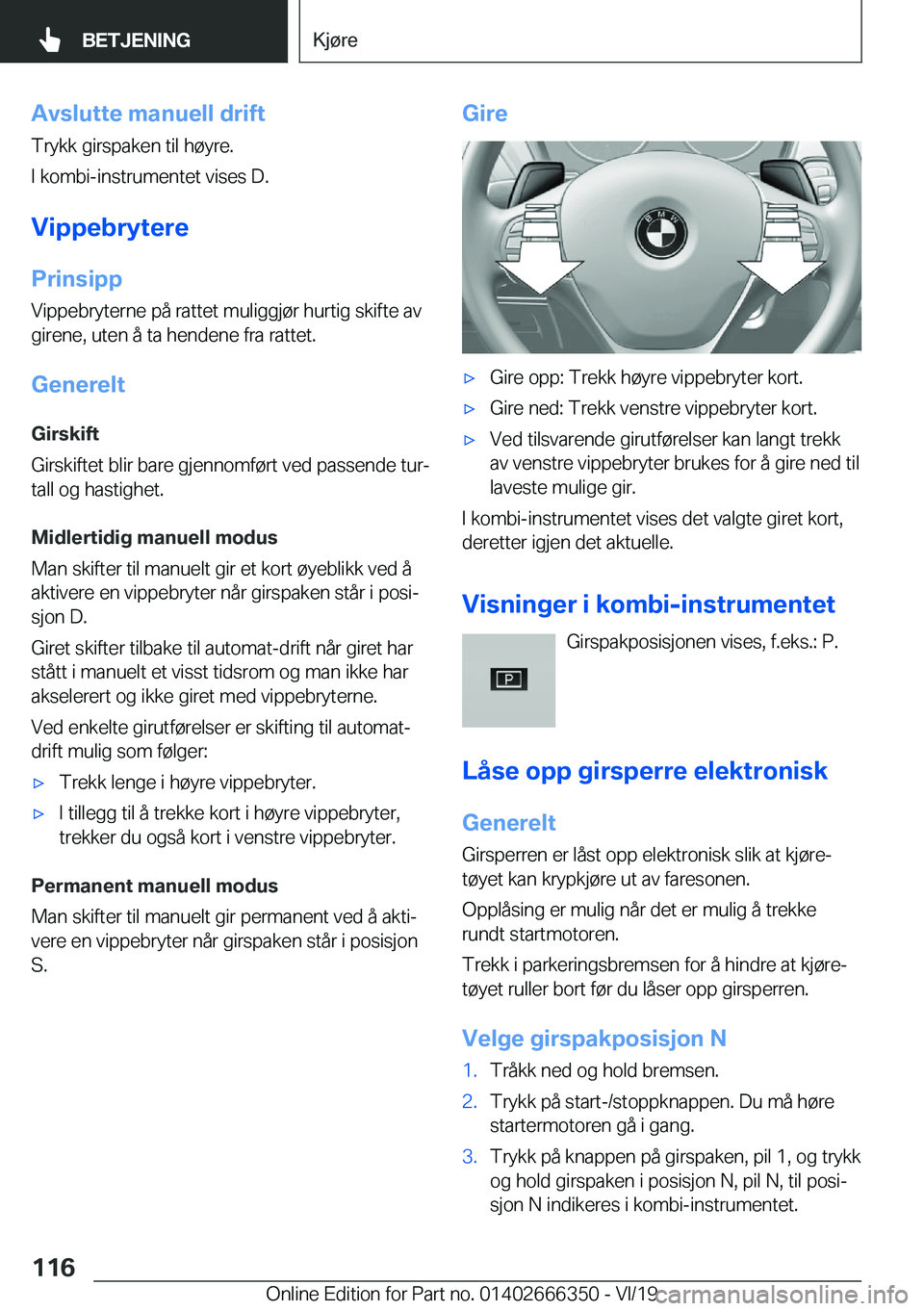 BMW 4 SERIES COUPE 2020  InstruksjonsbØker (in Norwegian) �A�v�s�l�u�t�t�e��m�a�n�u�e�l�l��d�r�i�f�t�T�r�y�k�k��g�i�r�s�p�a�k�e�n��t�i�l��h�