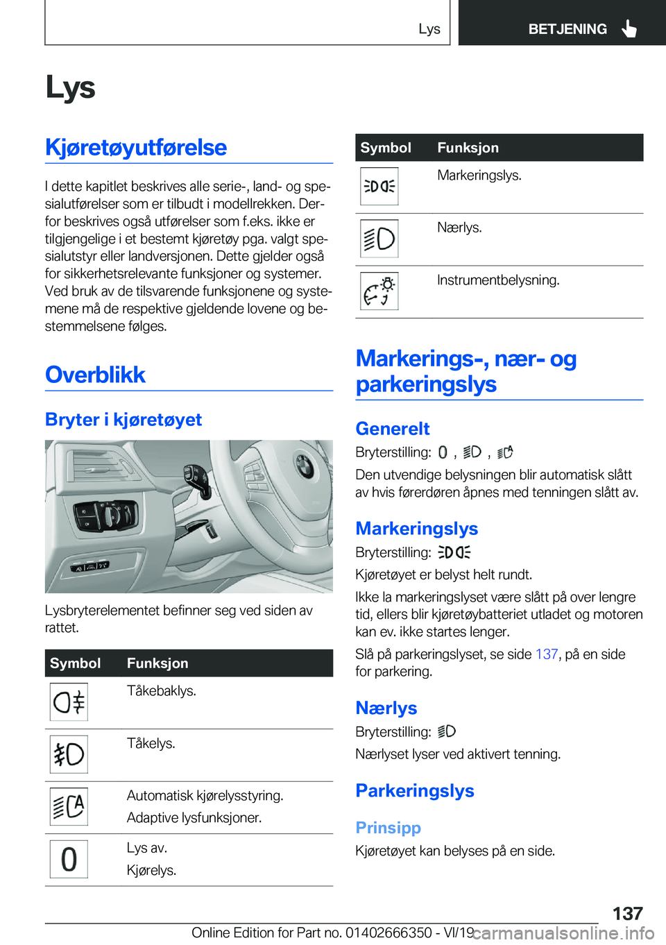 BMW 4 SERIES COUPE 2020  InstruksjonsbØker (in Norwegian) �L�y�s�K�j�