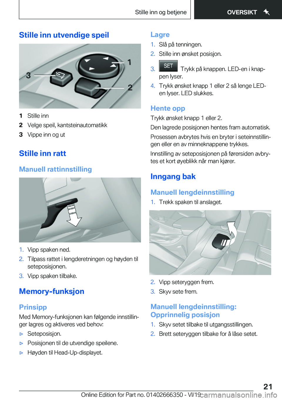 BMW 4 SERIES COUPE 2020  InstruksjonsbØker (in Norwegian) �S�t�i�l�l�e��i�n�n��u�t�v�e�n�d�i�g�e��s�p�e�i�l�1�S�t�i�l�l�e��i�n�n�2�V�e�l�g�e��s�p�e�i�l�,��k�a�n�t�s�t�e�i�n�a�u�t�o�m�a�t�i�k�k�3�V�i�p�p�e��i�n�n��o�g��u�t
�S�t�i�l�l�e��i�n�n��r�a�