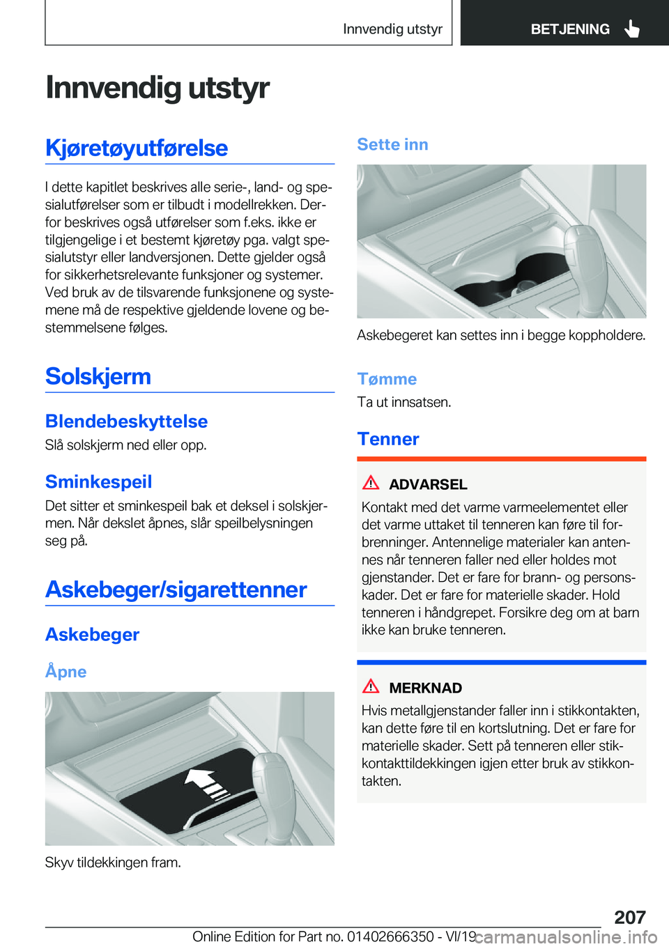 BMW 4 SERIES COUPE 2020  InstruksjonsbØker (in Norwegian) �I�n�n�v�e�n�d�i�g��u�t�s�t�y�r�K�j�