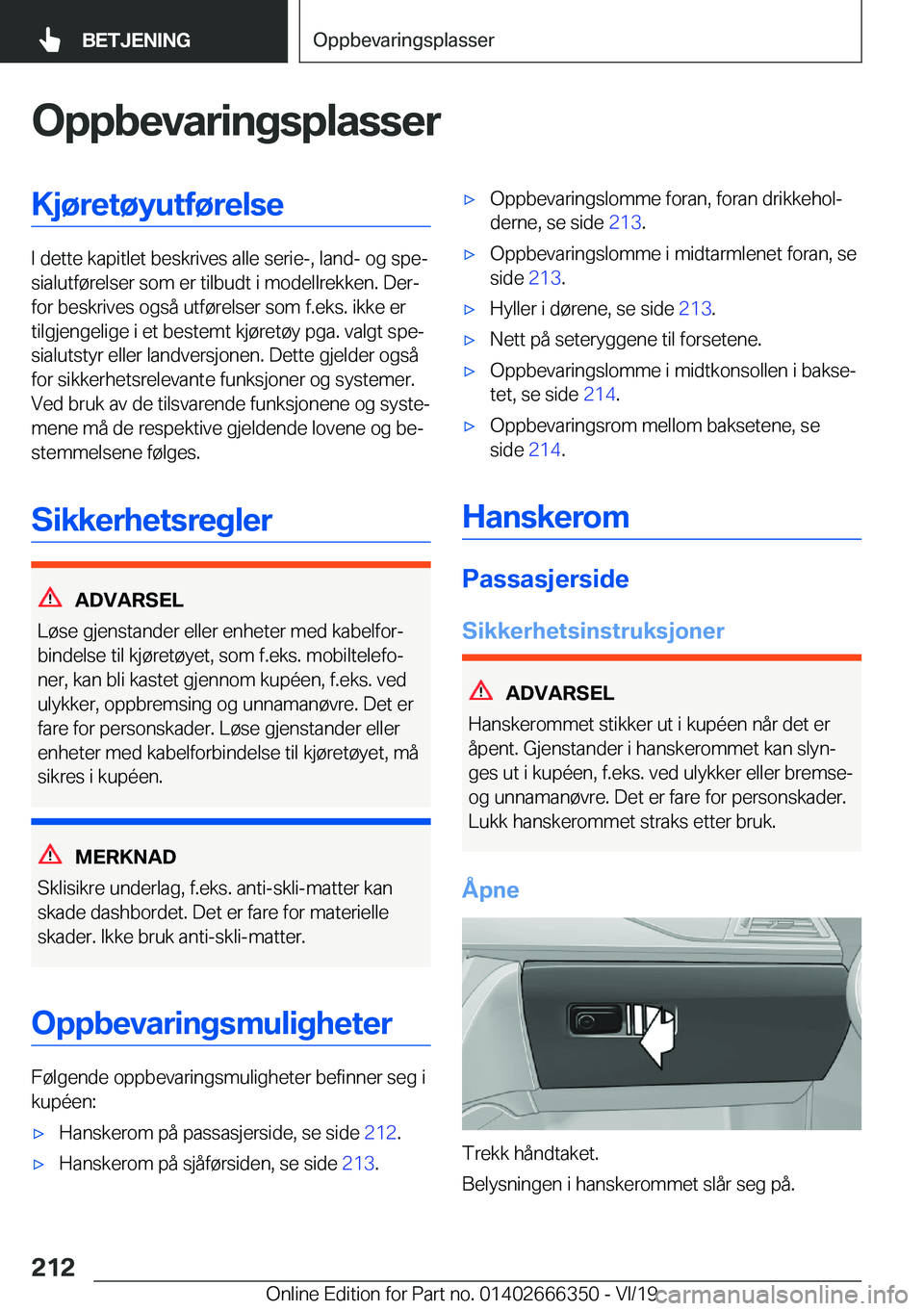 BMW 4 SERIES COUPE 2020  InstruksjonsbØker (in Norwegian) �O�p�p�b�e�v�a�r�i�n�g�s�p�l�a�s�s�e�r�K�j�