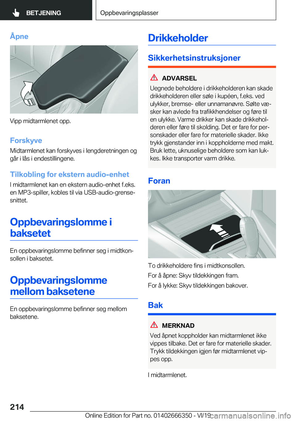 BMW 4 SERIES COUPE 2020  InstruksjonsbØker (in Norwegian) �
