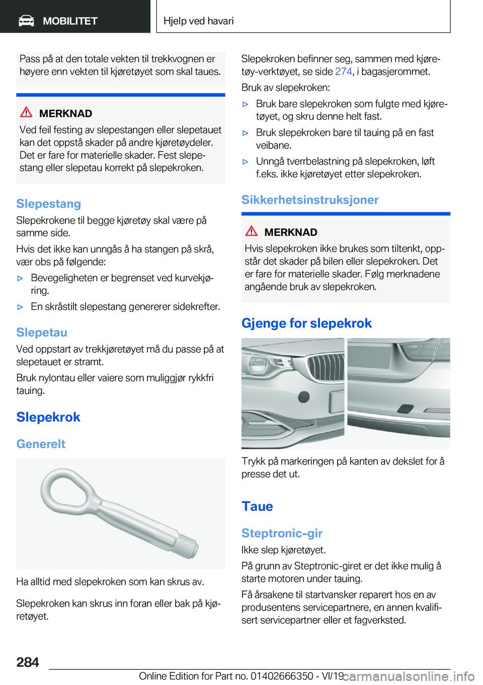 BMW 4 SERIES COUPE 2020  InstruksjonsbØker (in Norwegian) �P�a�s�s��p�å��a�t��d�e�n��t�o�t�a�l�e��v�e�k�t�e�n��t�i�l��t�r�e�k�k�v�o�g�n�e�n��e�r
�h�
