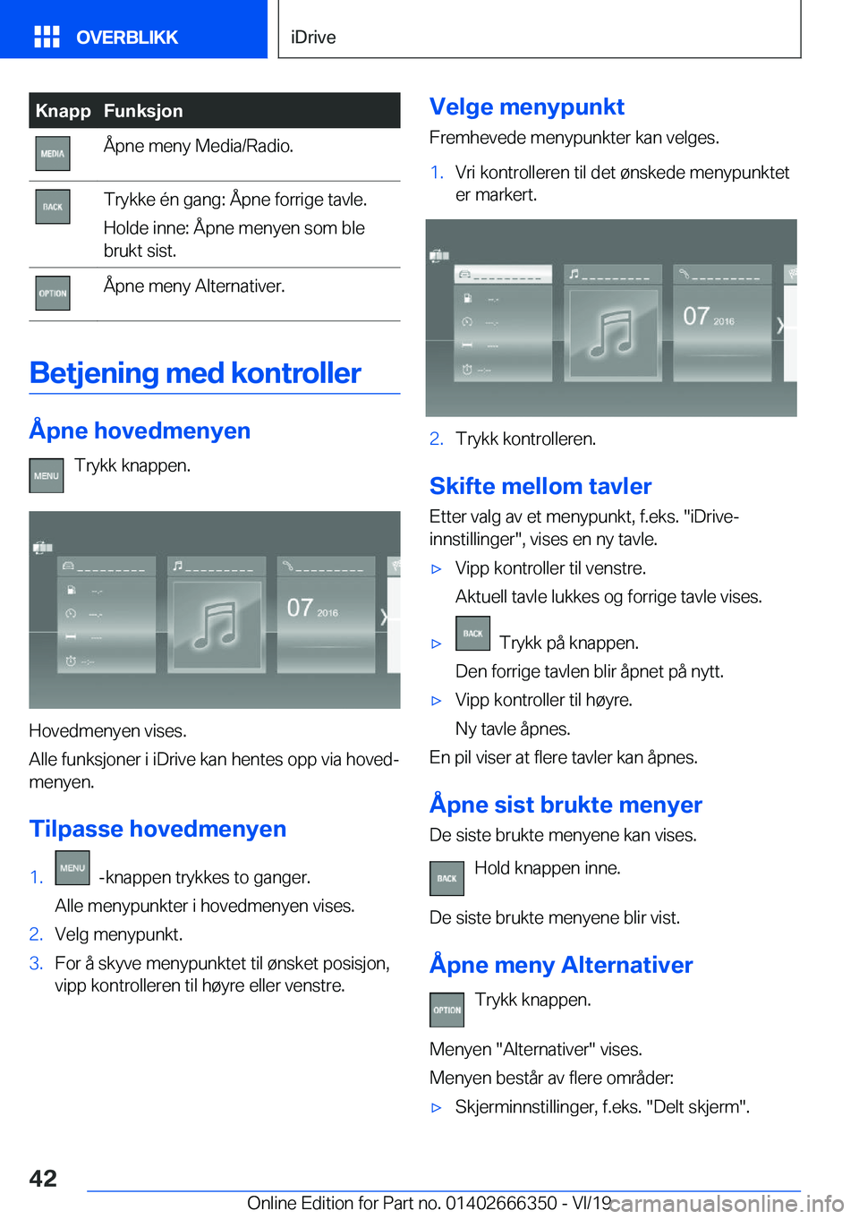 BMW 4 SERIES COUPE 2020  InstruksjonsbØker (in Norwegian) �K�n�a�p�p�F�u�n�k�s�j�o�n�