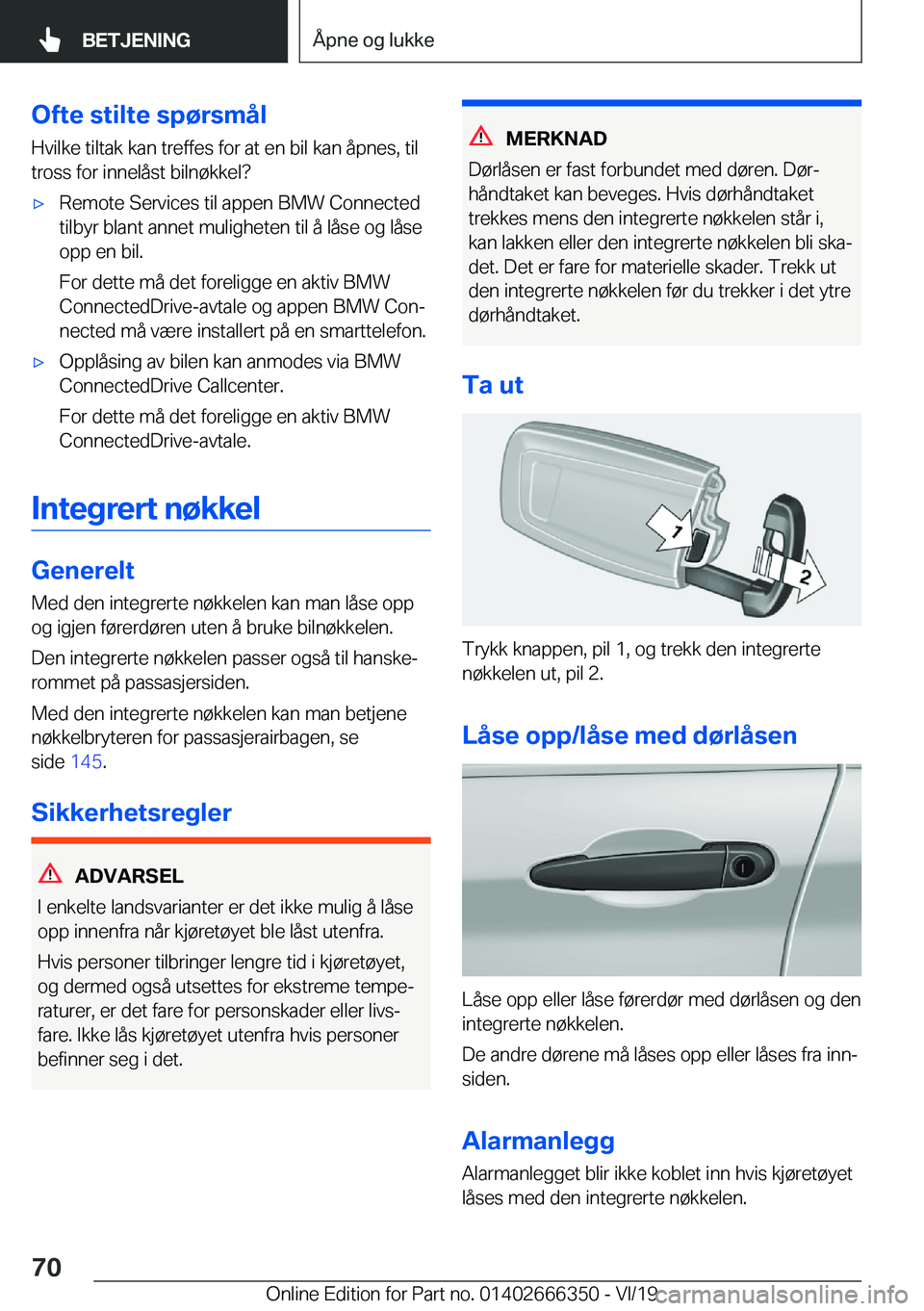 BMW 4 SERIES COUPE 2020  InstruksjonsbØker (in Norwegian) �O�f�t�e��s�t�i�l�t�e��s�p�