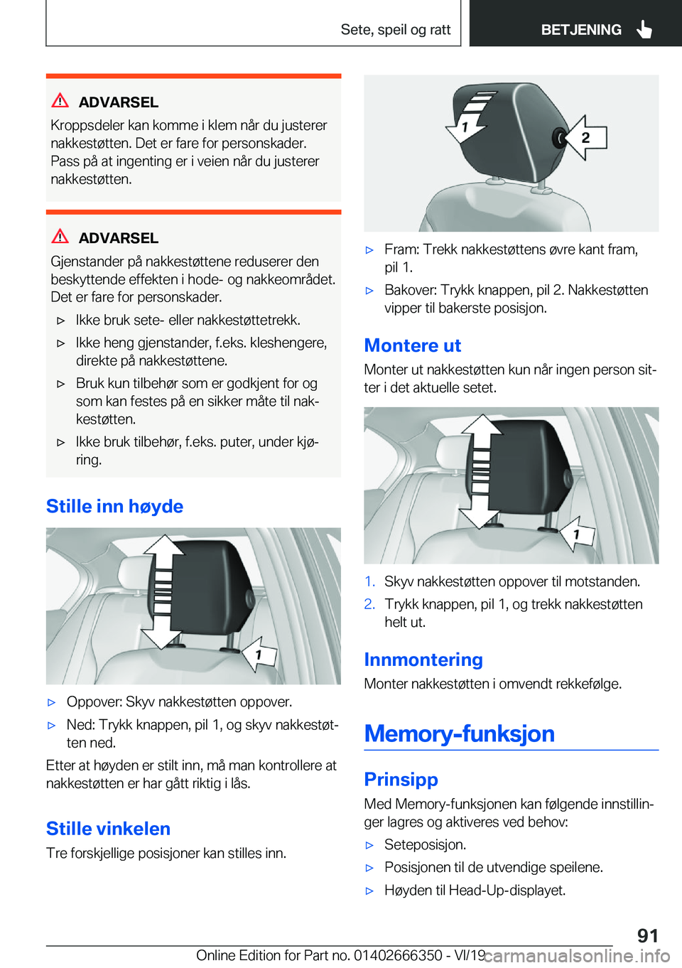 BMW 4 SERIES COUPE 2020  InstruksjonsbØker (in Norwegian) �A�D�V�A�R�S�E�L
�K�r�o�p�p�s�d�e�l�e�r��k�a�n��k�o�m�m�e��i��k�l�e�m��n�å�r��d�u��j�u�s�t�e�r�e�r
�n�a�k�k�e�s�t�