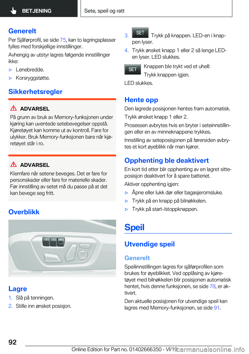 BMW 4 SERIES COUPE 2020  InstruksjonsbØker (in Norwegian) �G�e�n�e�r�e�l�t�P�e�r��S�j�å�f�