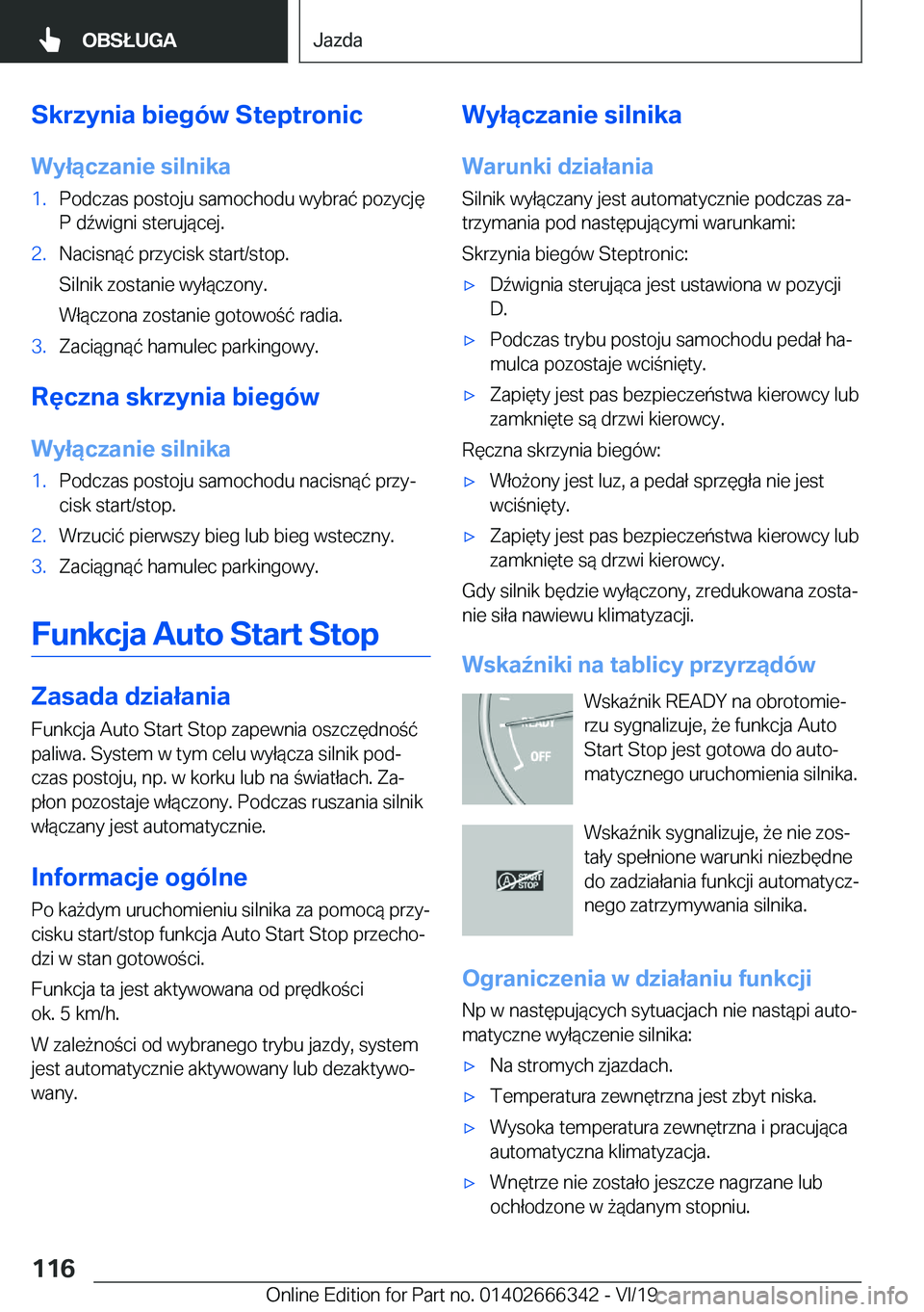 BMW 4 SERIES COUPE 2020  Instrukcja obsługi (in Polish) �S�k�r�z�y�n�i�a��b�i�e�g�