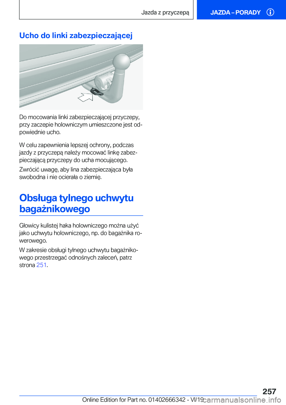 BMW 4 SERIES COUPE 2020  Instrukcja obsługi (in Polish) �U�c�h�o��d�o��l�i�n�k�i��z�a�b�e�z�p�i�e�c�z�a�j�ą�c�e�j
�D�o��m�o�c�o�w�a�n�i�a��l�i�n�k�i��z�a�b�e�z�p�i�e�c�z�a�j�