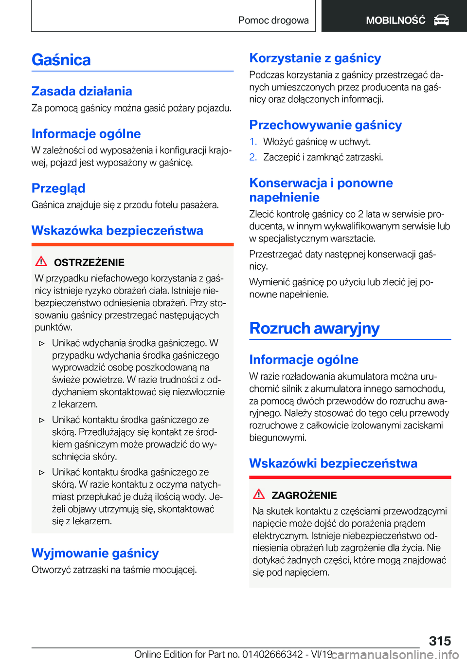 BMW 4 SERIES COUPE 2020  Instrukcja obsługi (in Polish) �G�a�n�i�c�a
�Z�a�s�a�d�a��d�z�i�a�ł�a�n�i�a
�Z�a��p�o�m�o�c�