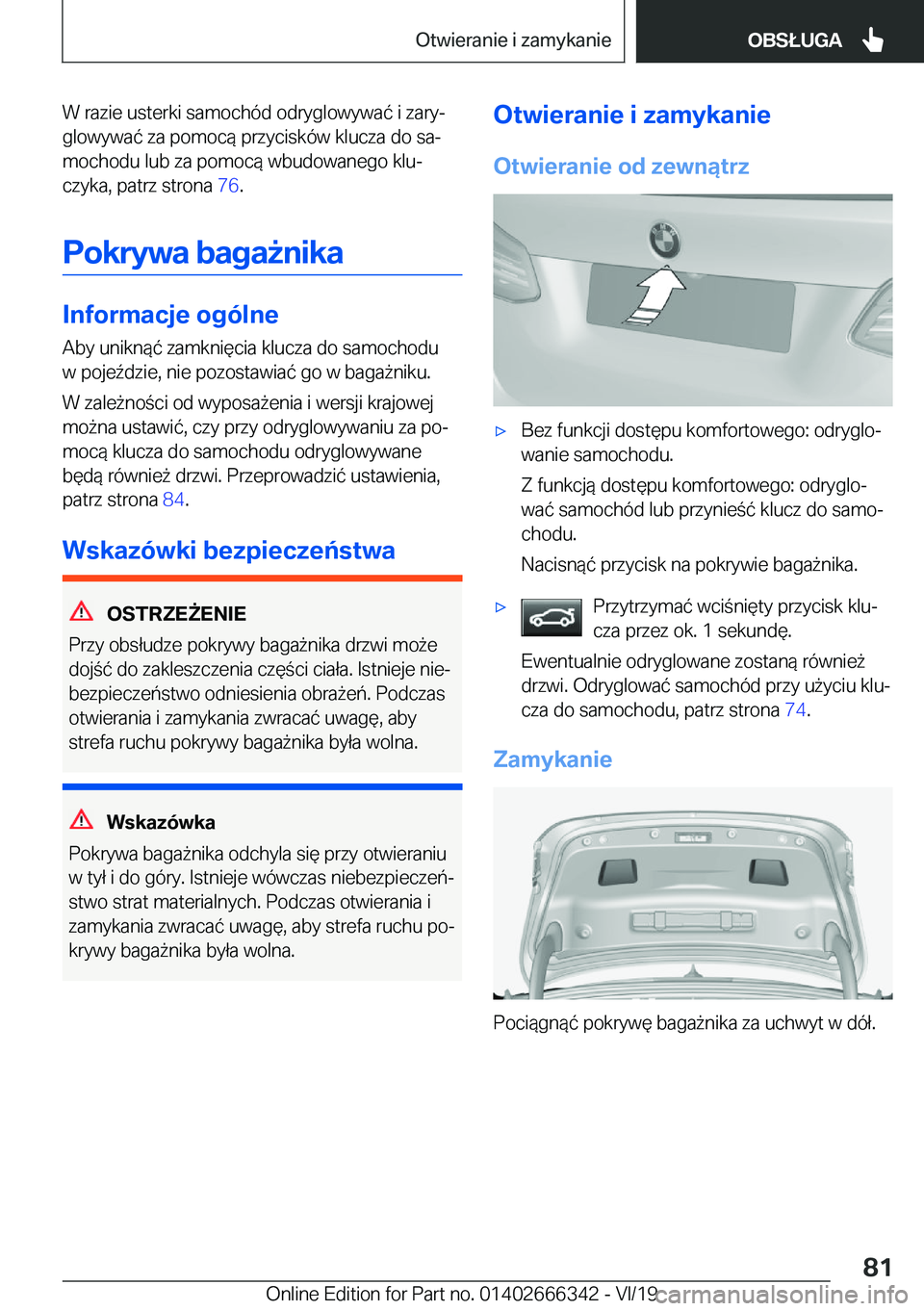 BMW 4 SERIES COUPE 2020  Instrukcja obsługi (in Polish) �W��r�a�z�i�e��u�s�t�e�r�k�i��s�a�m�o�c�h�