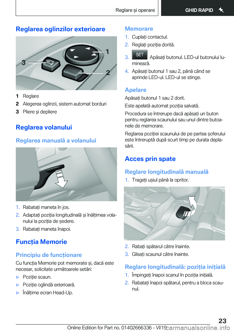 BMW 4 SERIES COUPE 2020  Ghiduri De Utilizare (in Romanian) �R�e�g�l�a�r�e�a��o�g�l�i�n�z�i�l�o�r��e�x�t�e�r�i�o�a�r�e�1�R�e�g�l�a�r�e�2�A�l�e�g�e�r�e�a��o�g�l�i�n�z�i�i�,��s�i�s�t�e�m��a�u�t�o�m�a�t��b�o�r�d�u�r�i�3�P�l�i�e�r�e�&�i��d�e�p�l�i�e�r�e
�