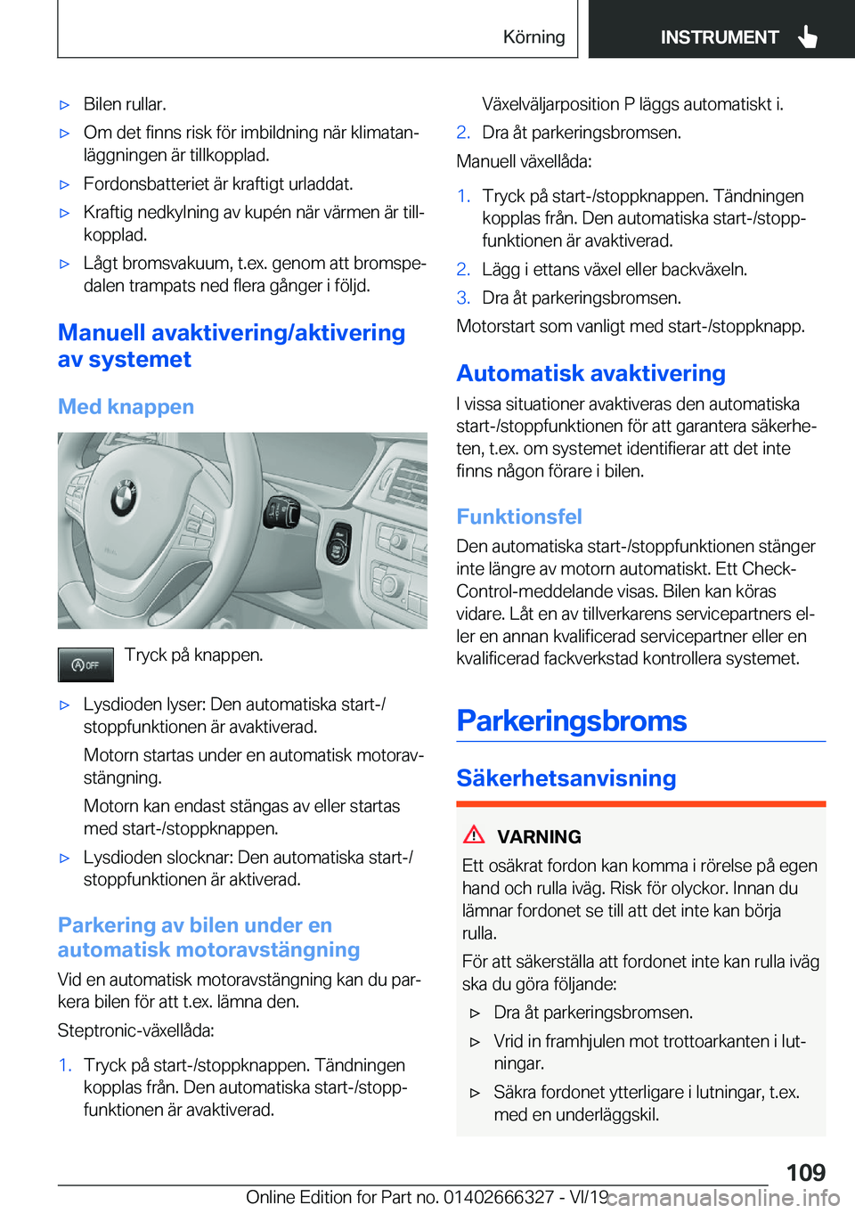 BMW 4 SERIES COUPE 2020  InstruktionsbÖcker (in Swedish) x�B�i�l�e�n��r�u�l�l�a�r�.x�O�m��d�e�t��f�i�n�n�s��r�i�s�k��f�